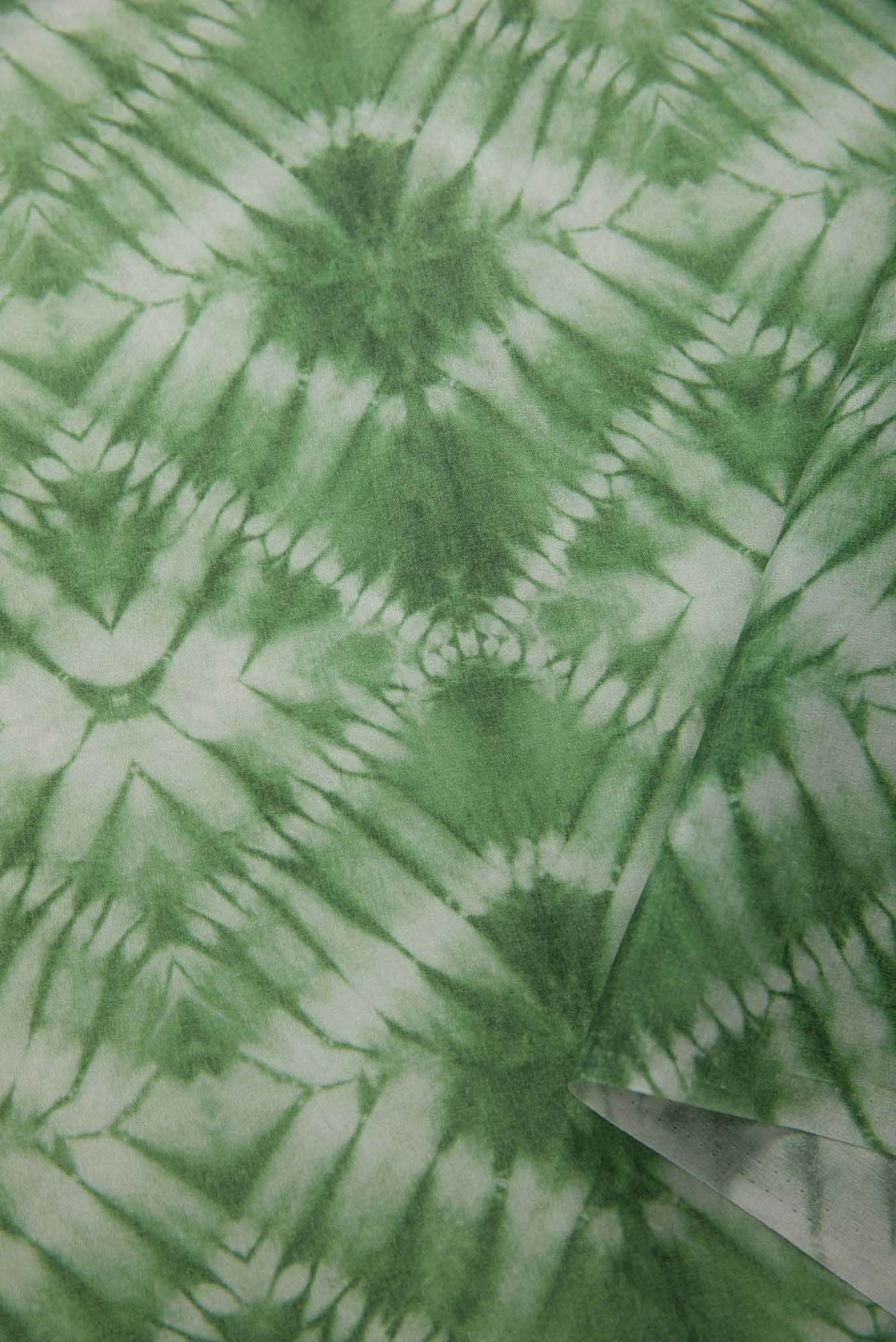 Green Crepe Dress Material