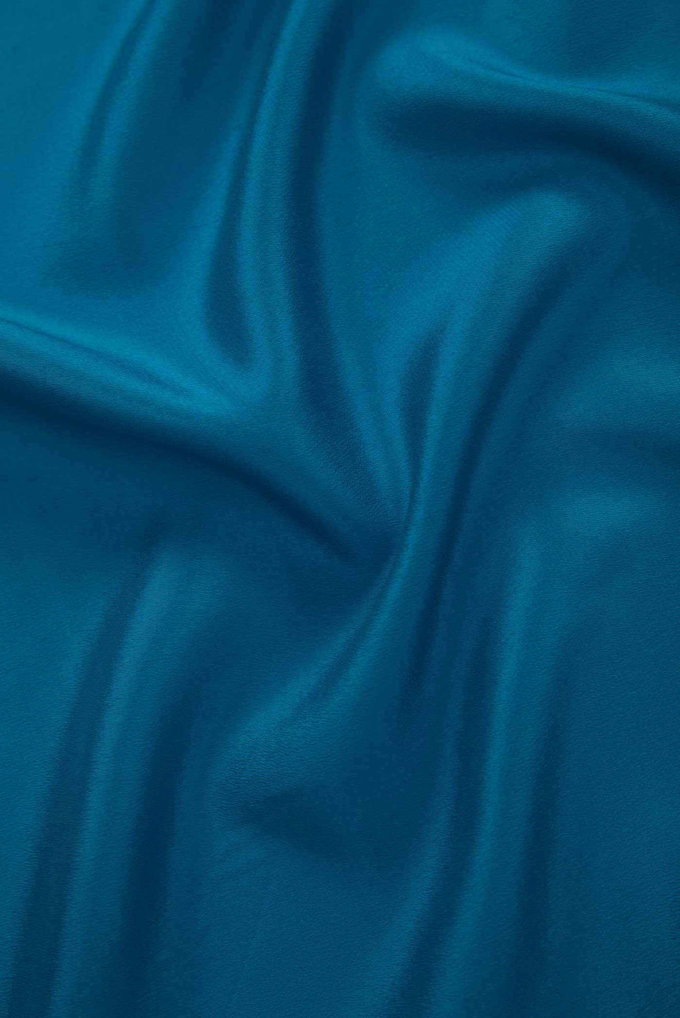 Blue Crepe Dress Material