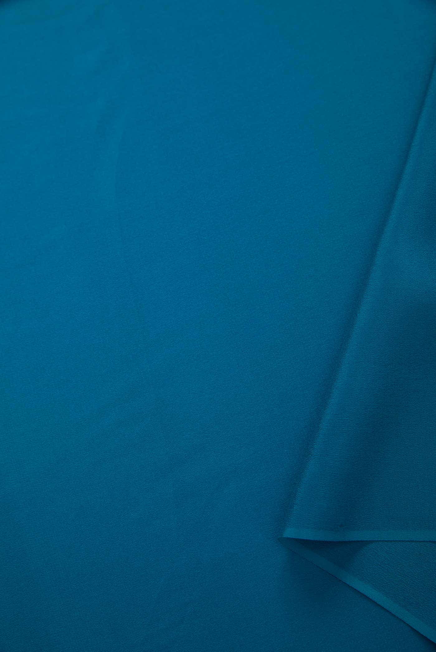 Blue Crepe Dress Material