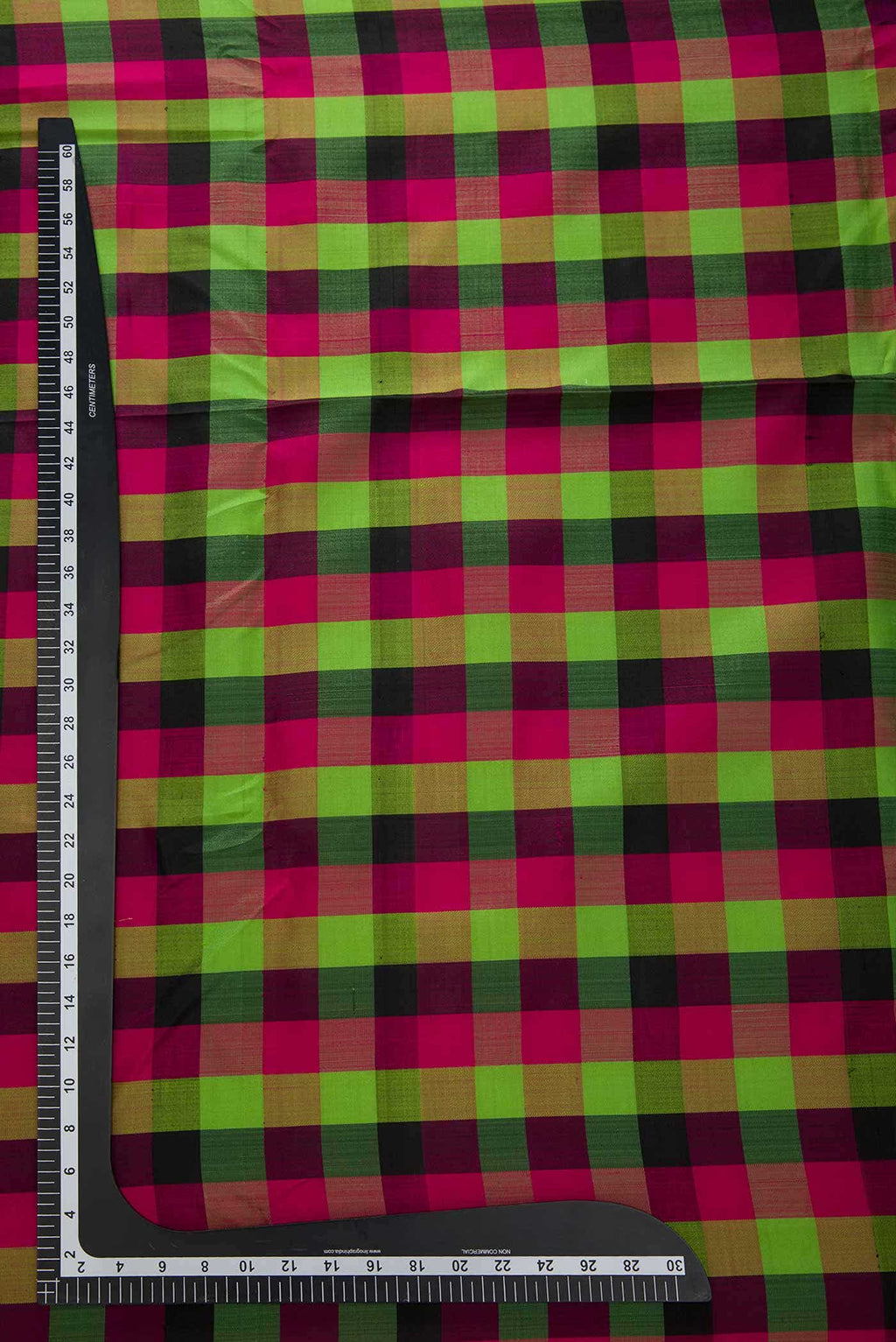 Green, Black and Purple Kanchipuram Silk Dress Material