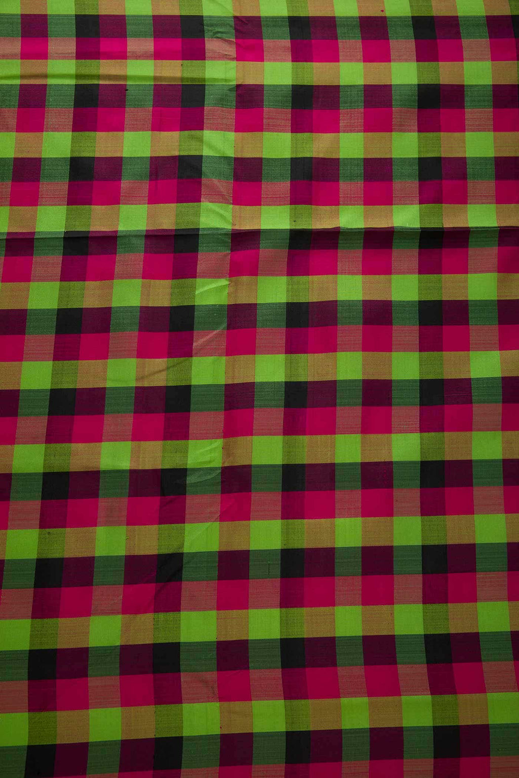 Green, Black and Purple Kanchipuram Silk Dress Material