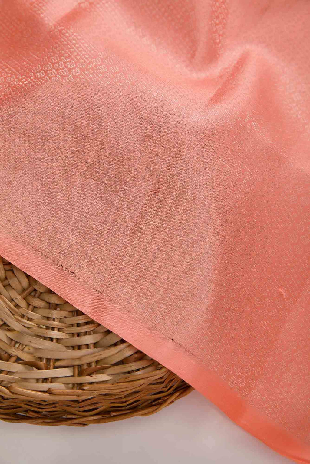 Peach Kanchipuram Silk Dress Material