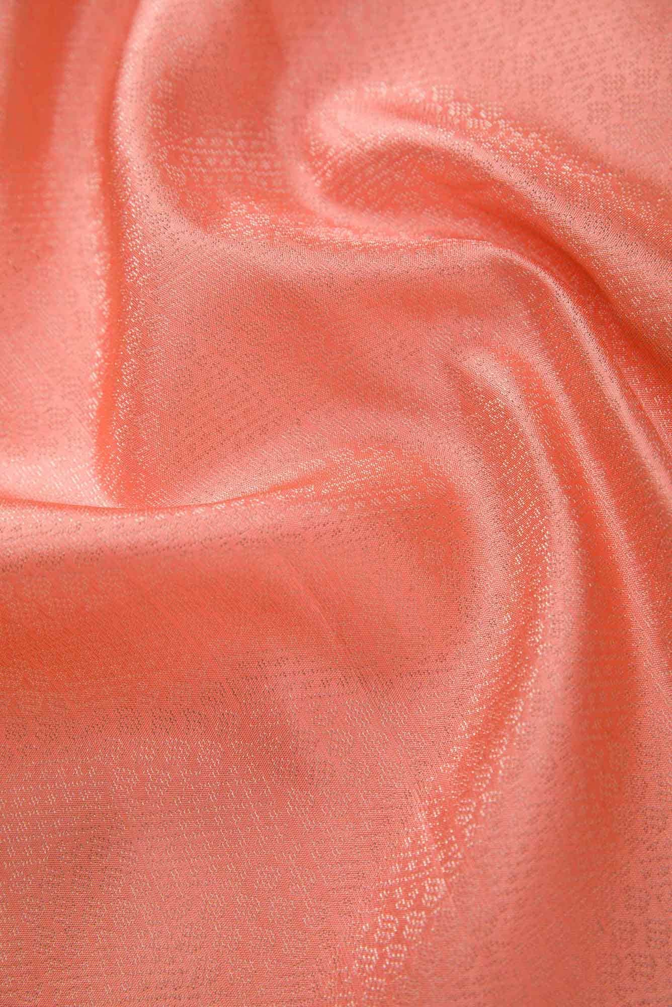 Peach Kanchipuram Silk Dress Material