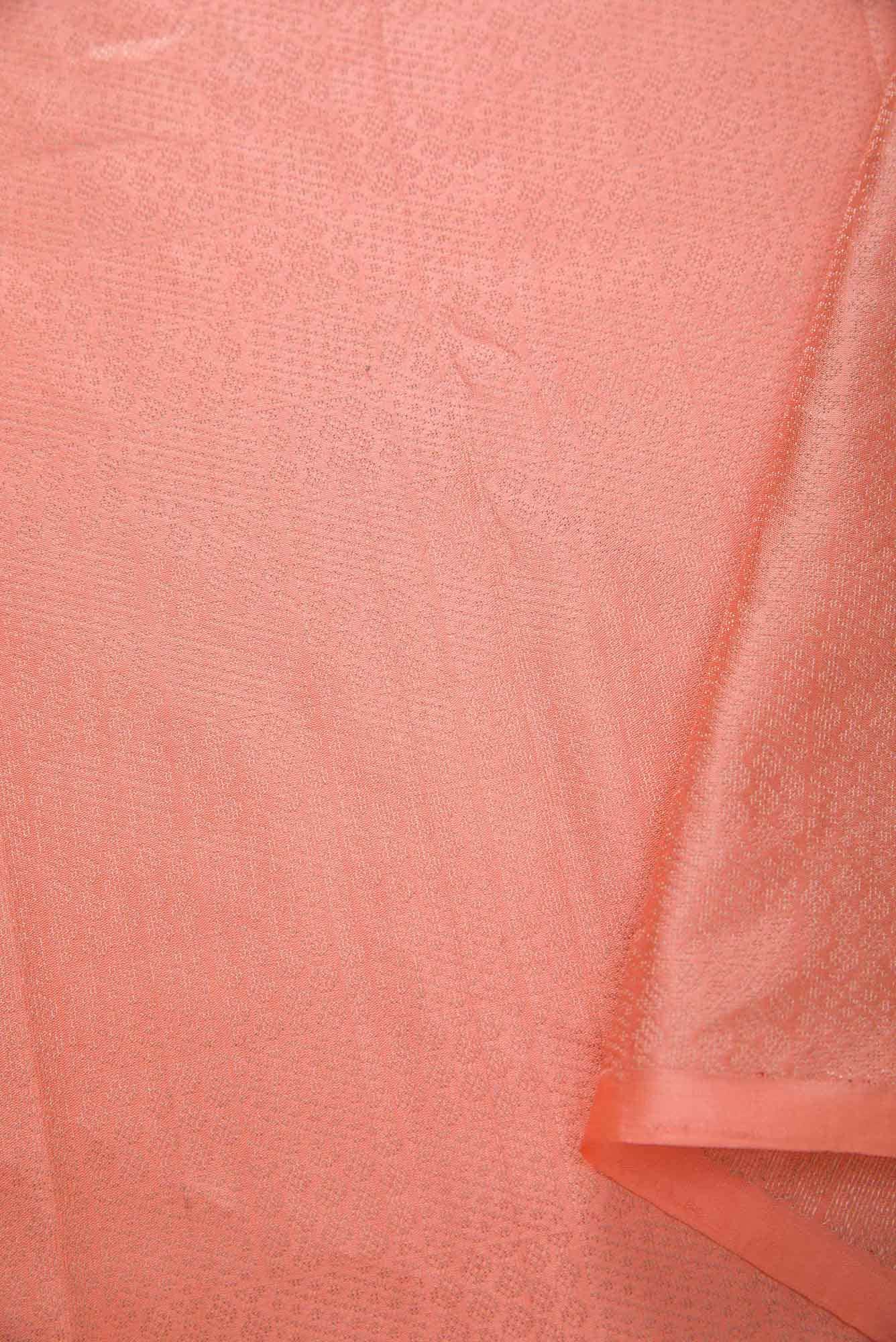 Peach Kanchipuram Silk Dress Material