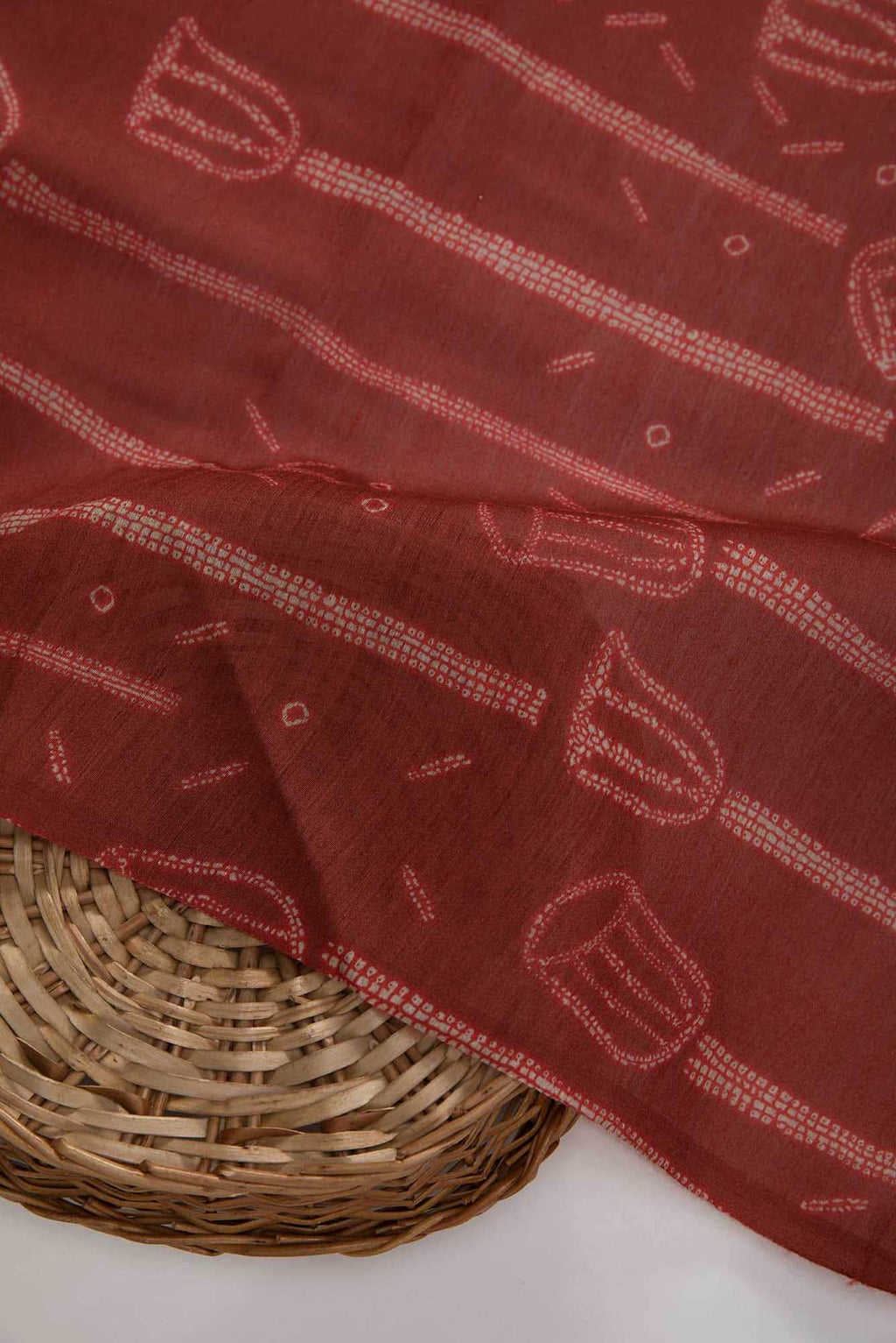 Maroon Chanderi Silk Dress Material