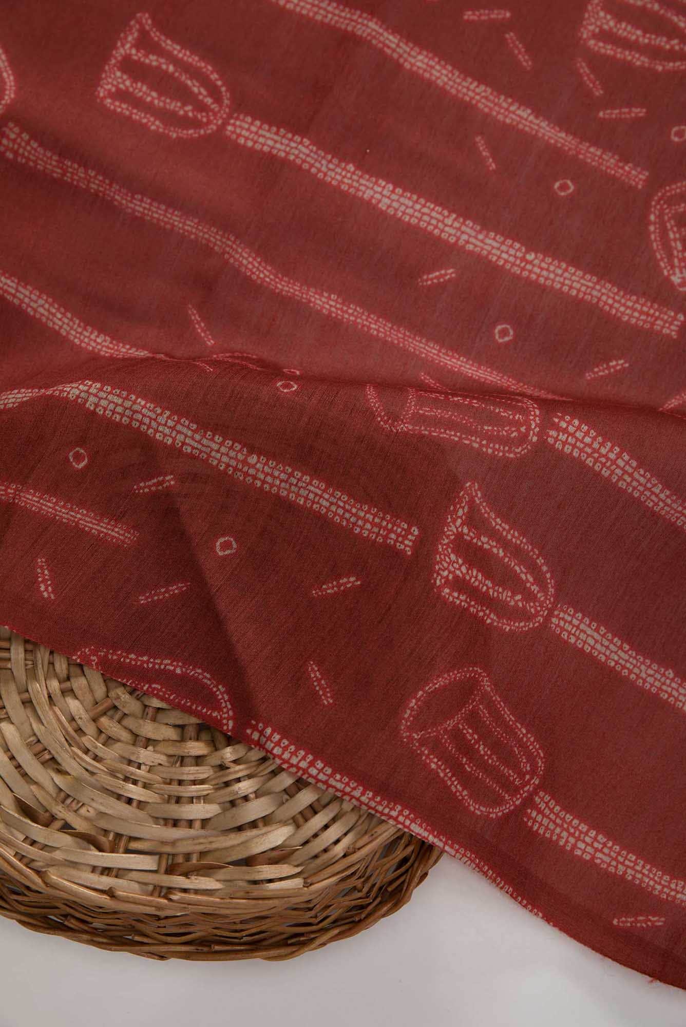 Maroon Chanderi Silk Dress Material