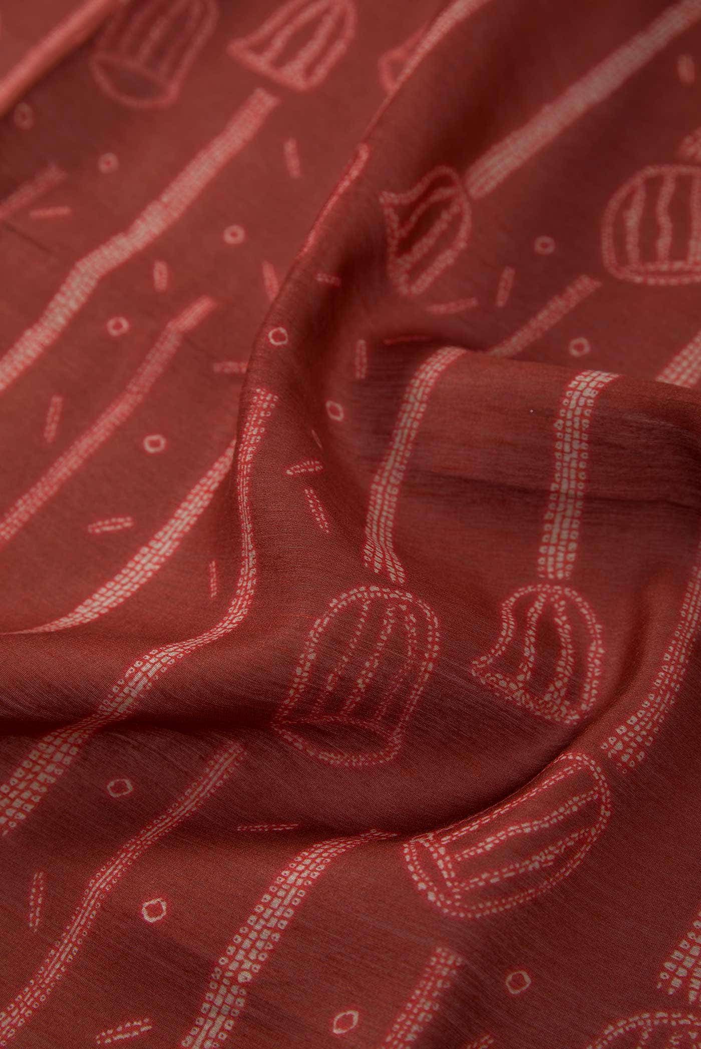 Maroon Chanderi Silk Dress Material