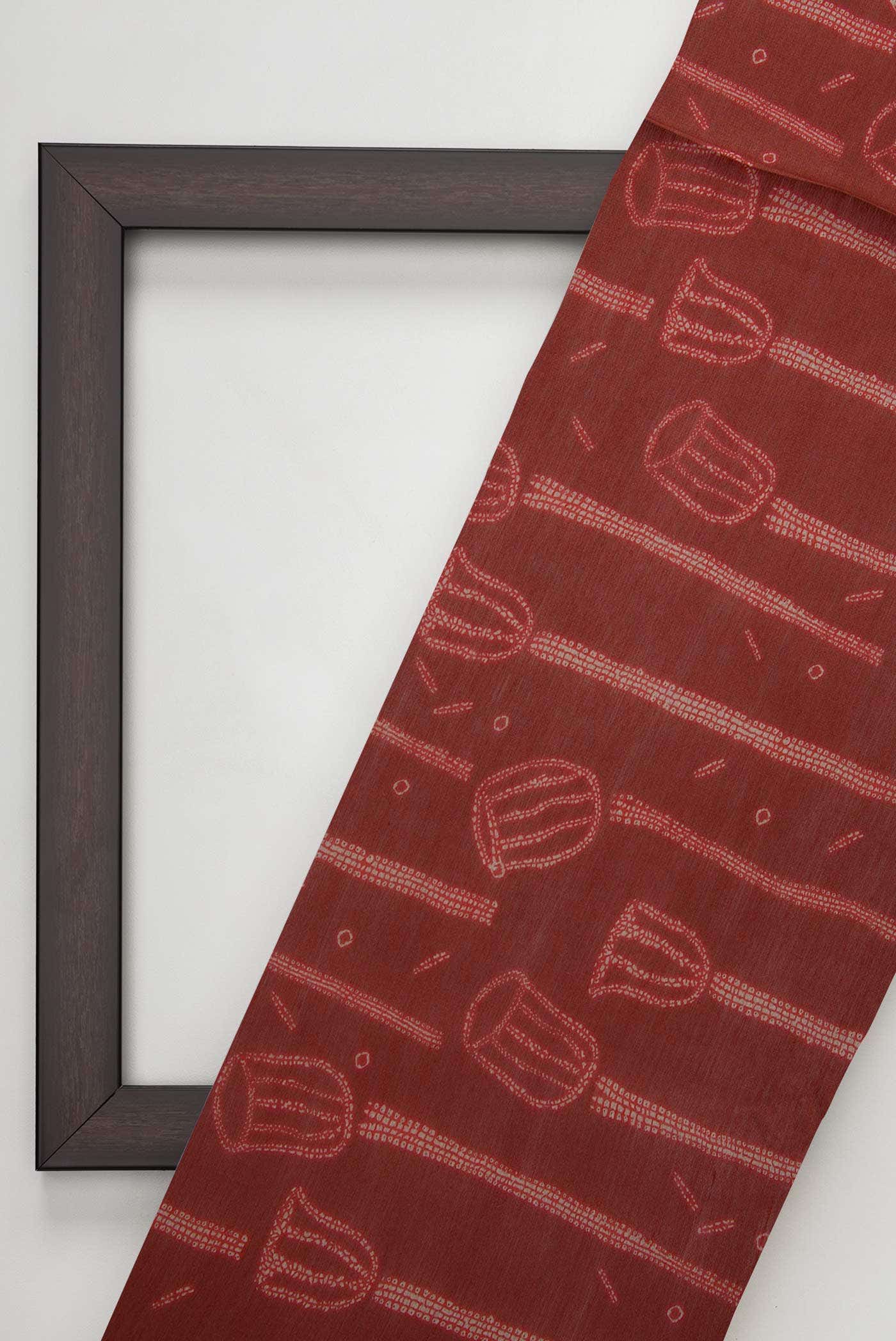 Maroon Chanderi Silk Dress Material