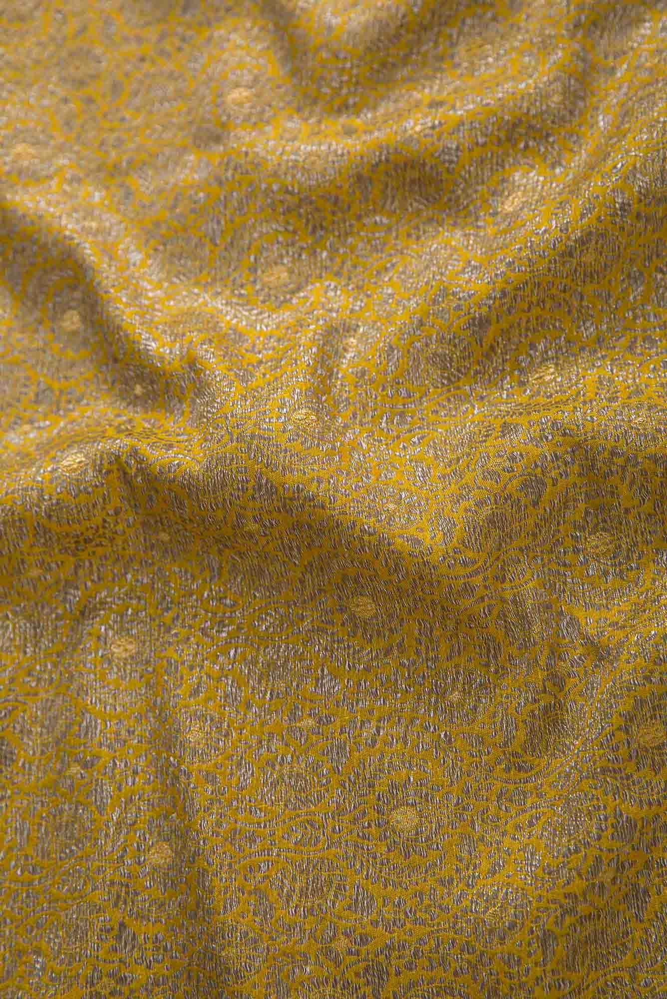 Yellow Banarasi Silk Dress Material