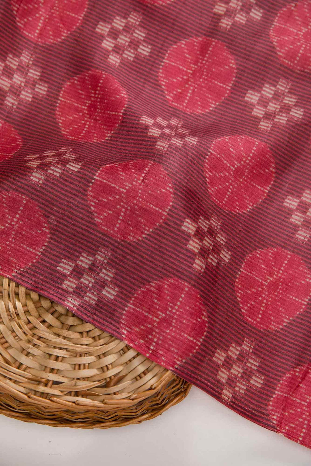 Maroon Tussar Silk Dress Material