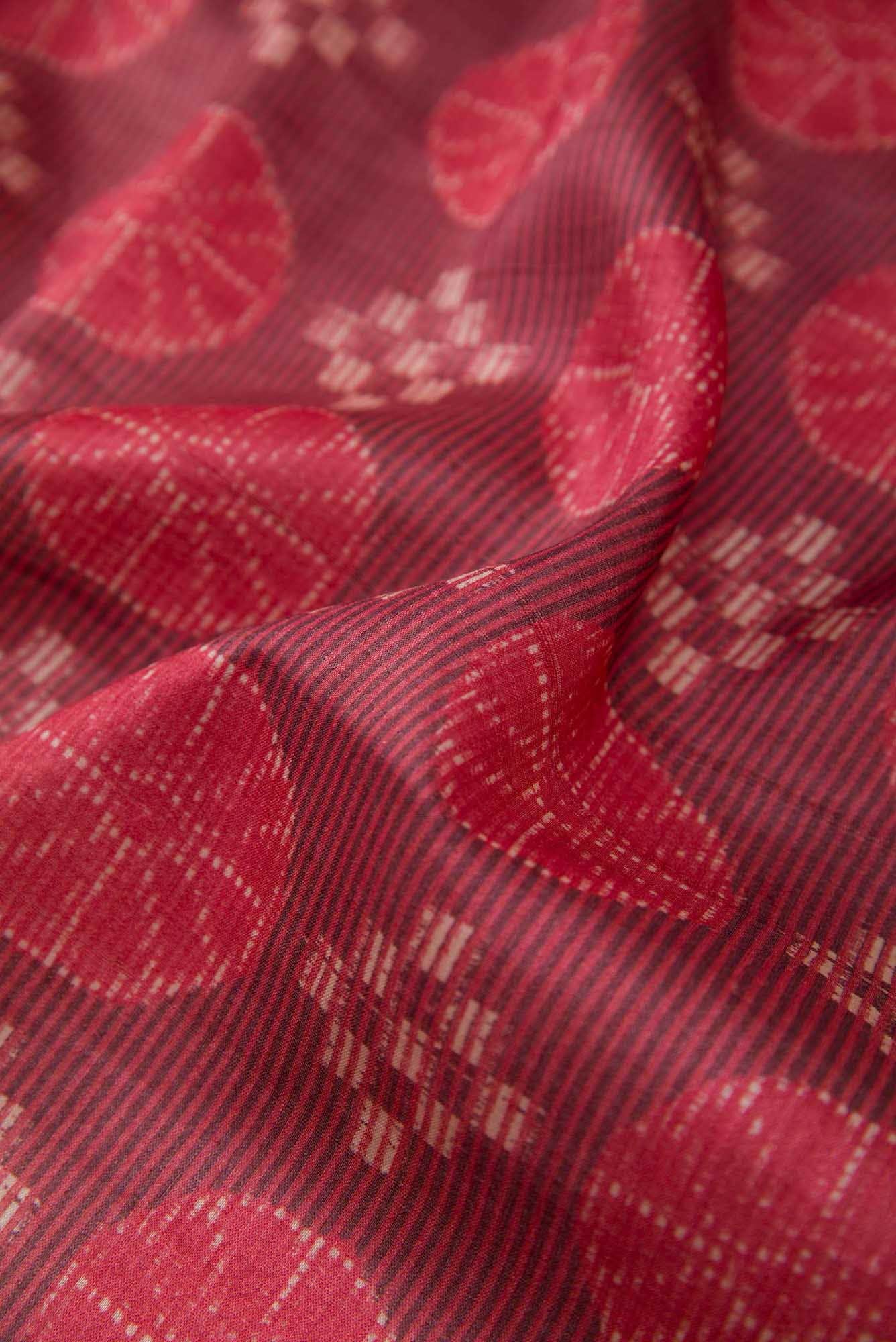 Maroon Tussar Silk Dress Material