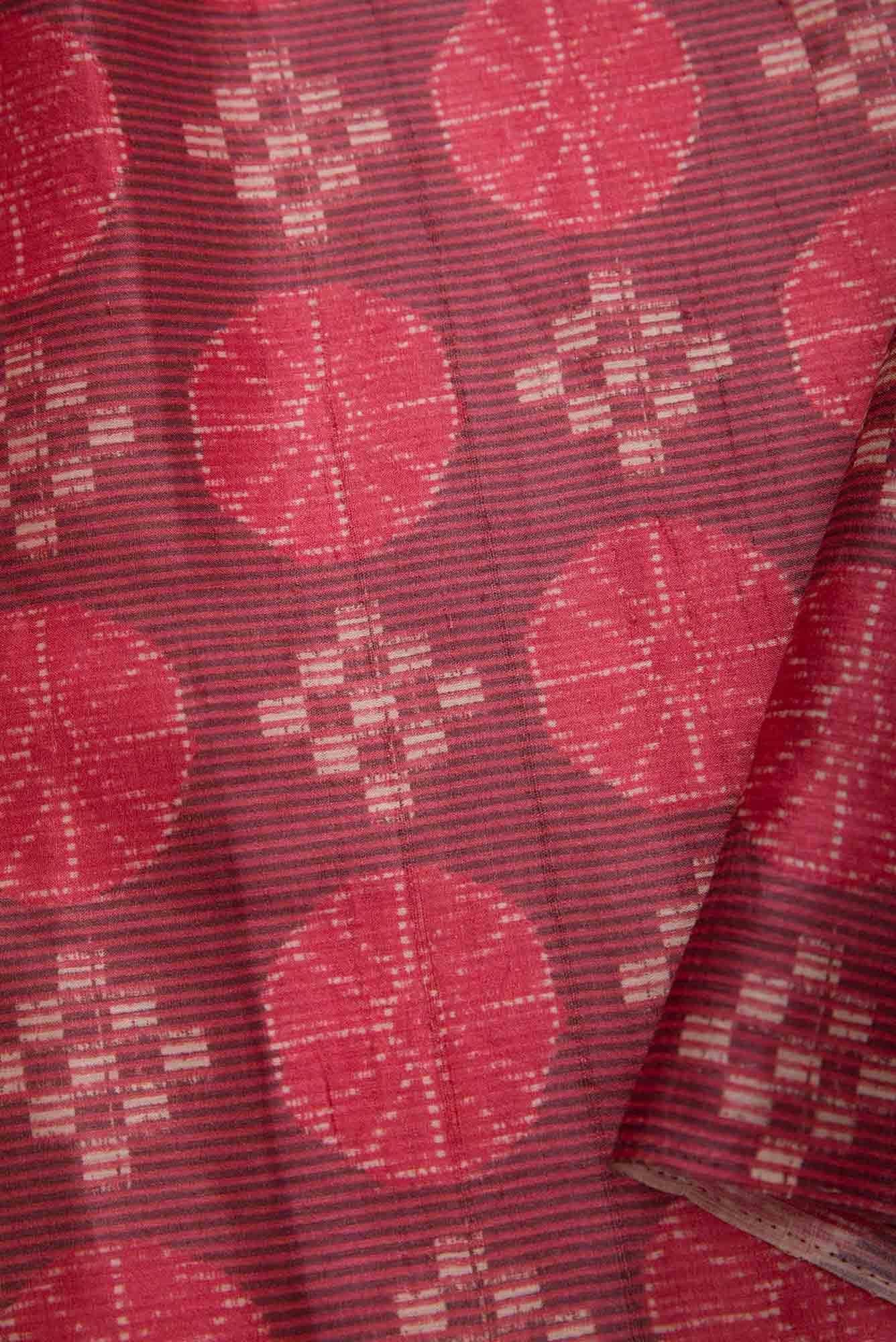 Maroon Tussar Silk Dress Material