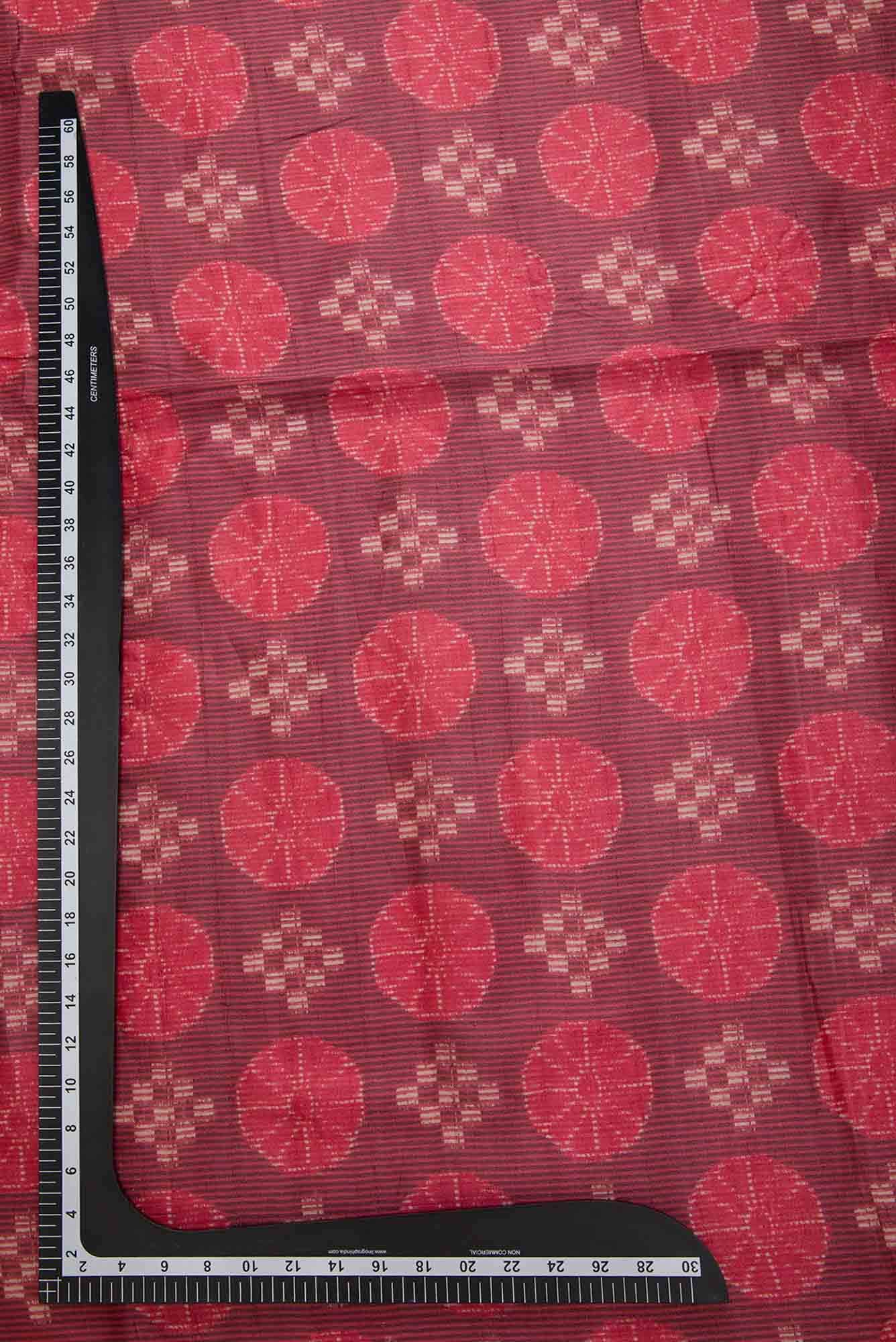 Maroon Tussar Silk Dress Material