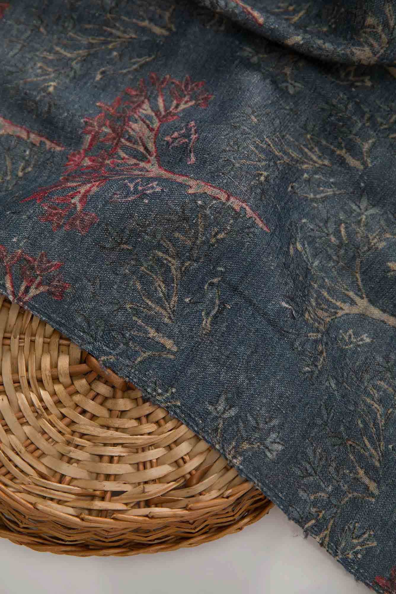 Grey Jute Silk Dress Material
