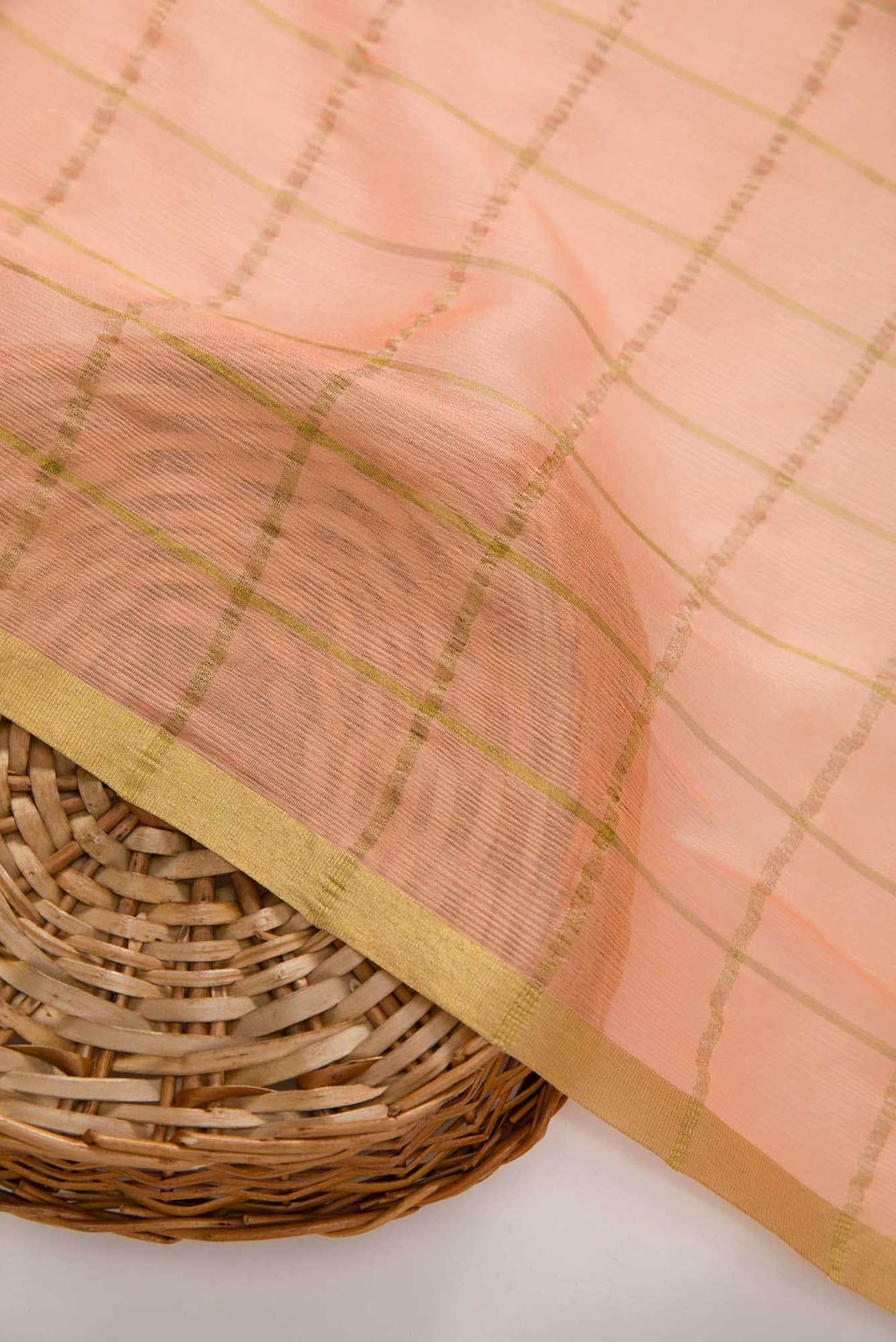 Peach Chiffon Dress Material