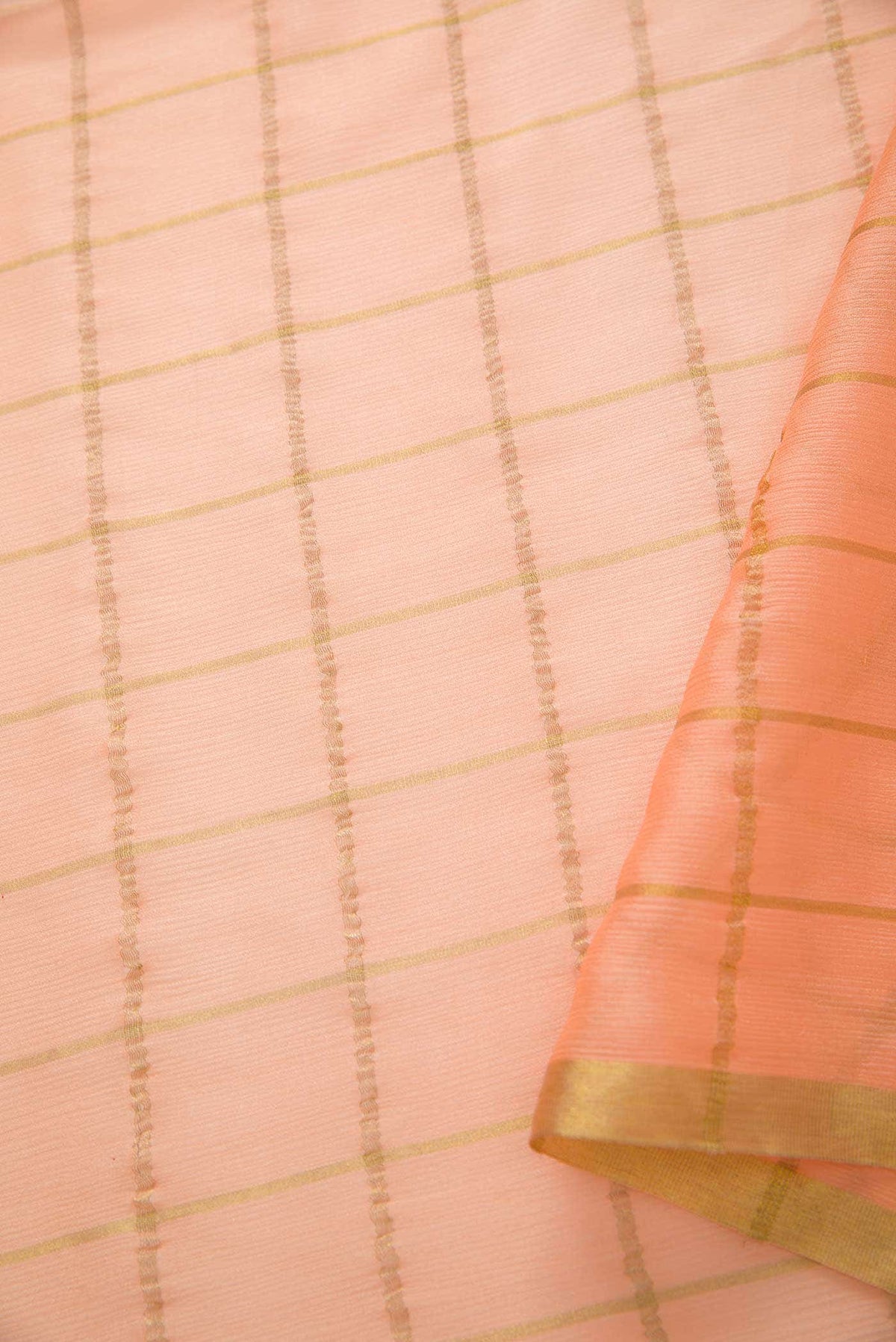 Peach Chiffon Dress Material