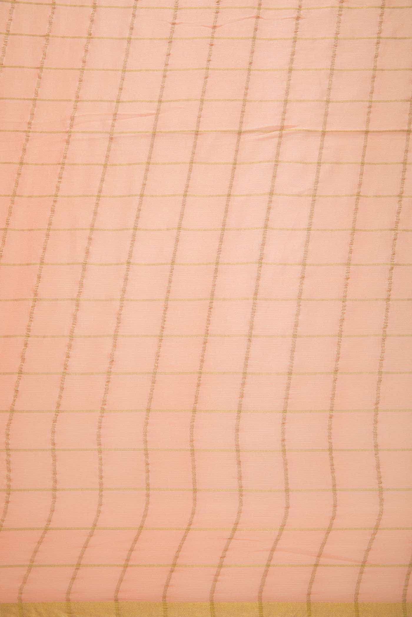 Peach Chiffon Dress Material