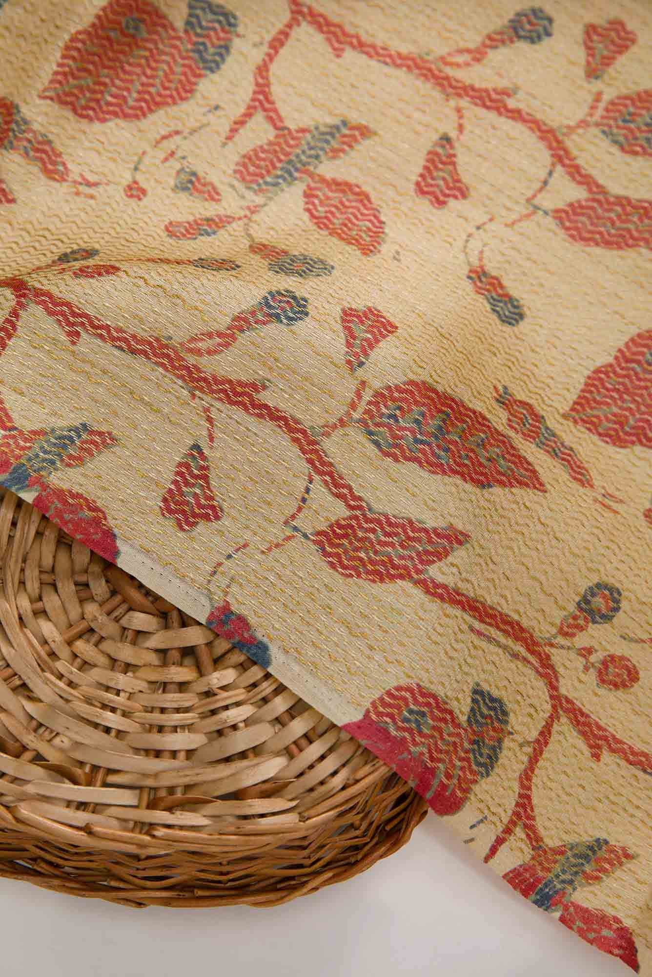 Sandal Tussar Silk Dress Material