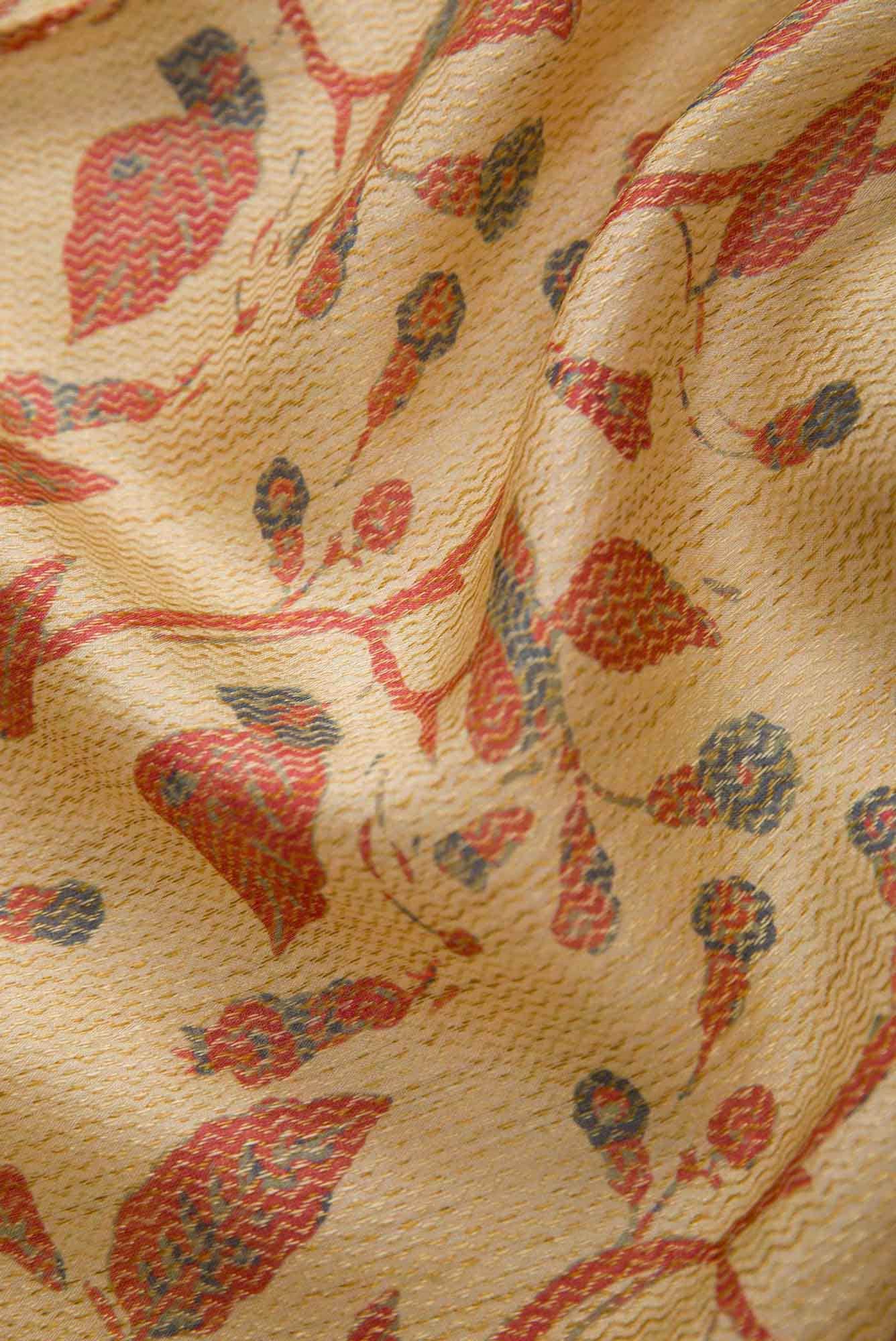 Sandal Tussar Silk Dress Material
