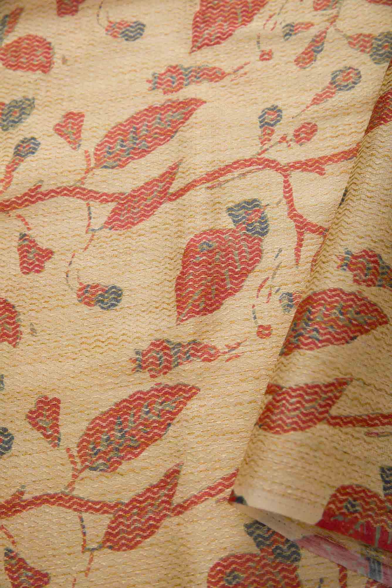 Sandal Tussar Silk Dress Material