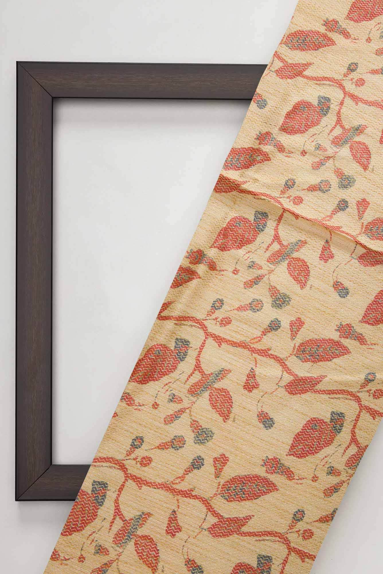 Sandal Tussar Silk Dress Material