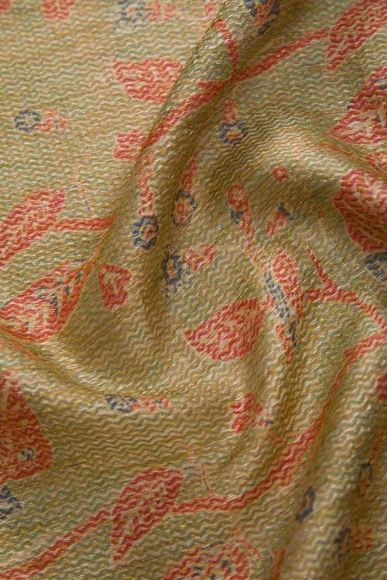 Green Tussar Silk Dress Material