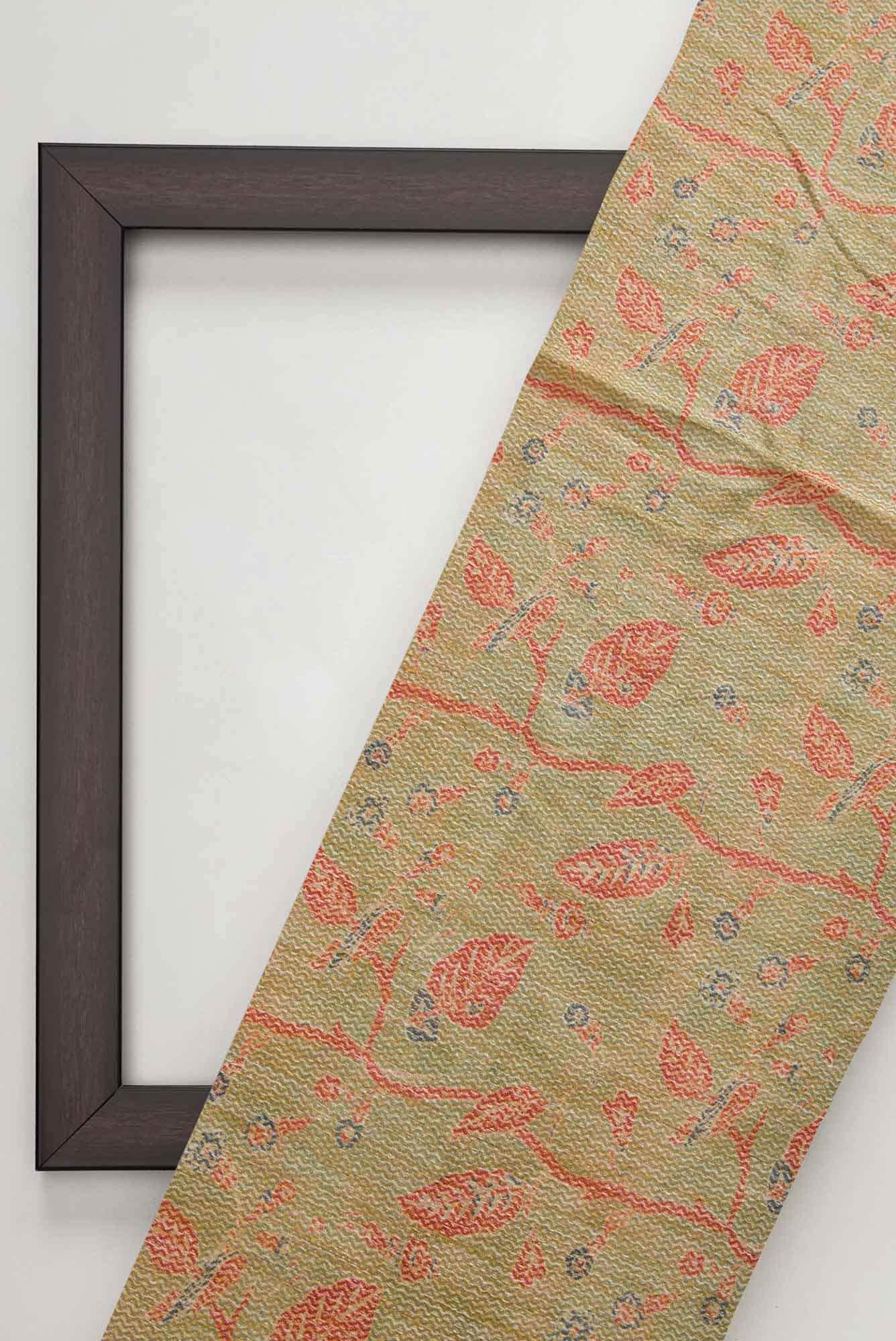 Green Tussar Silk Dress Material
