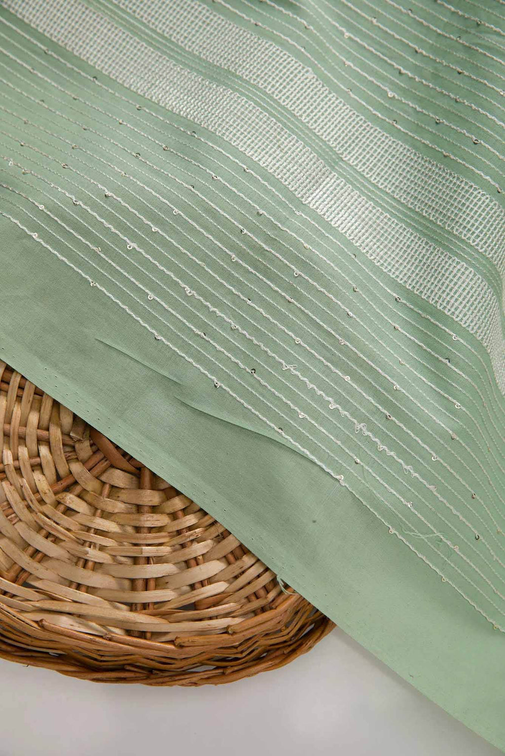 Green Cotton Dress Material