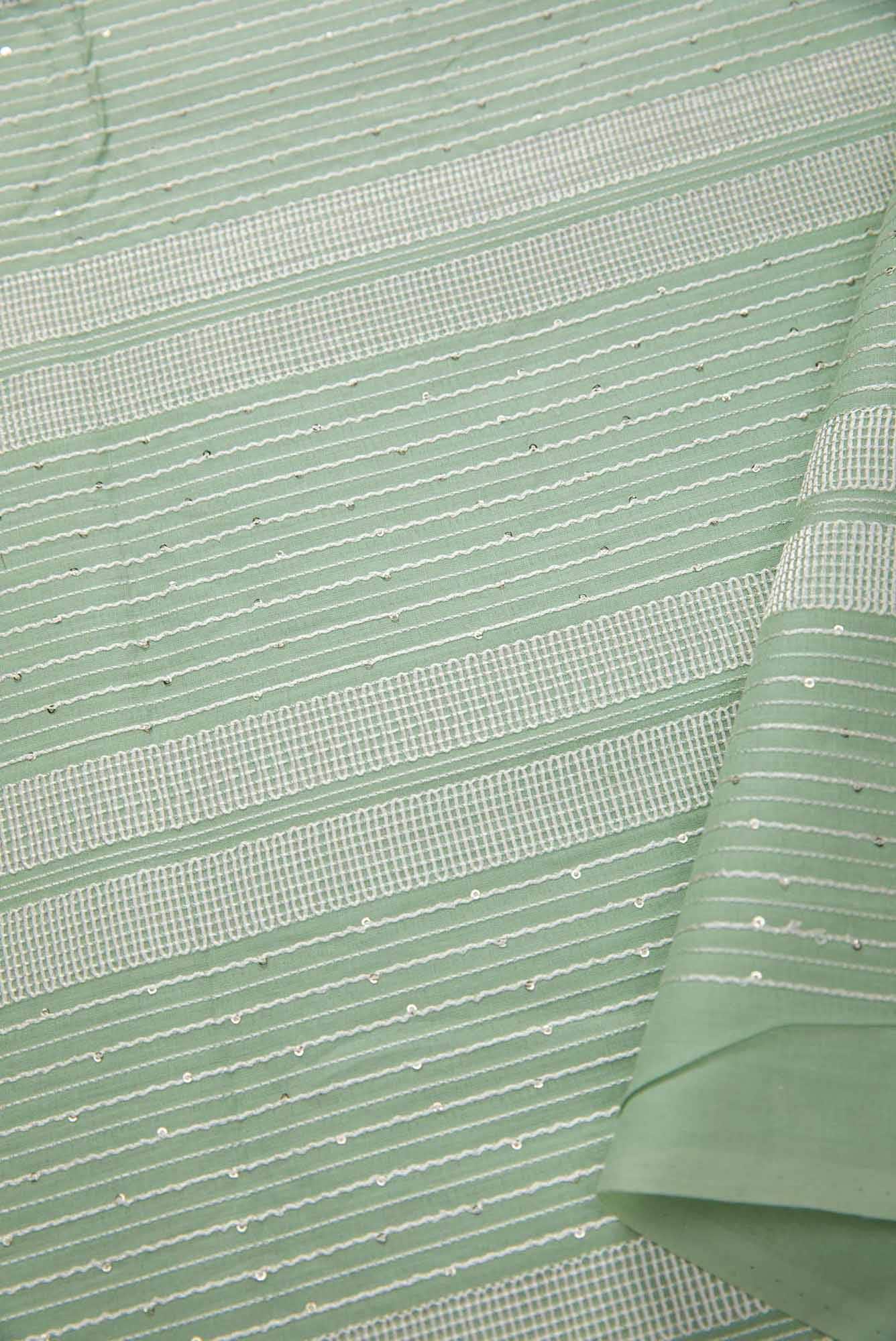 Green Cotton Dress Material
