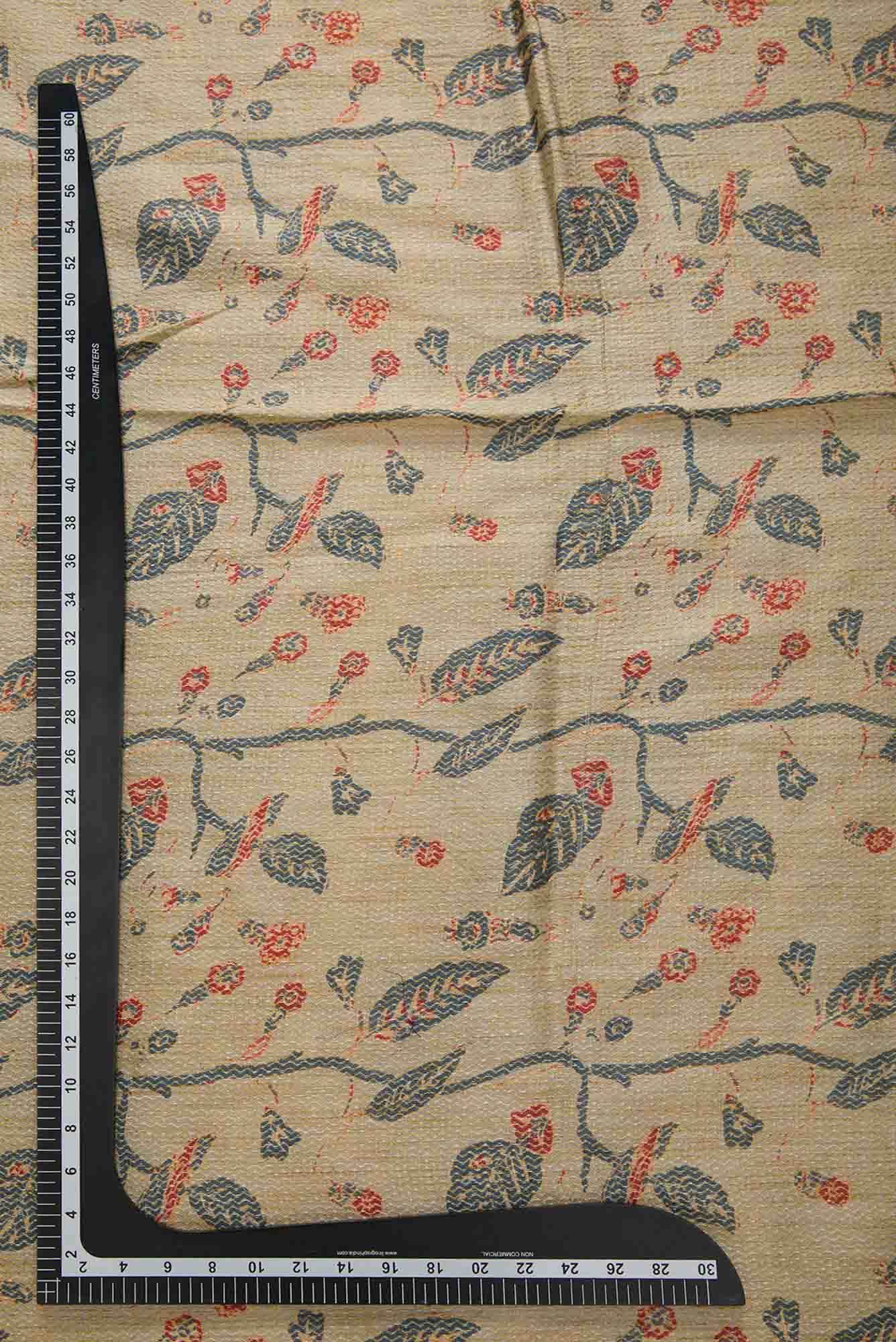 Grey Tussar Silk Dress Material