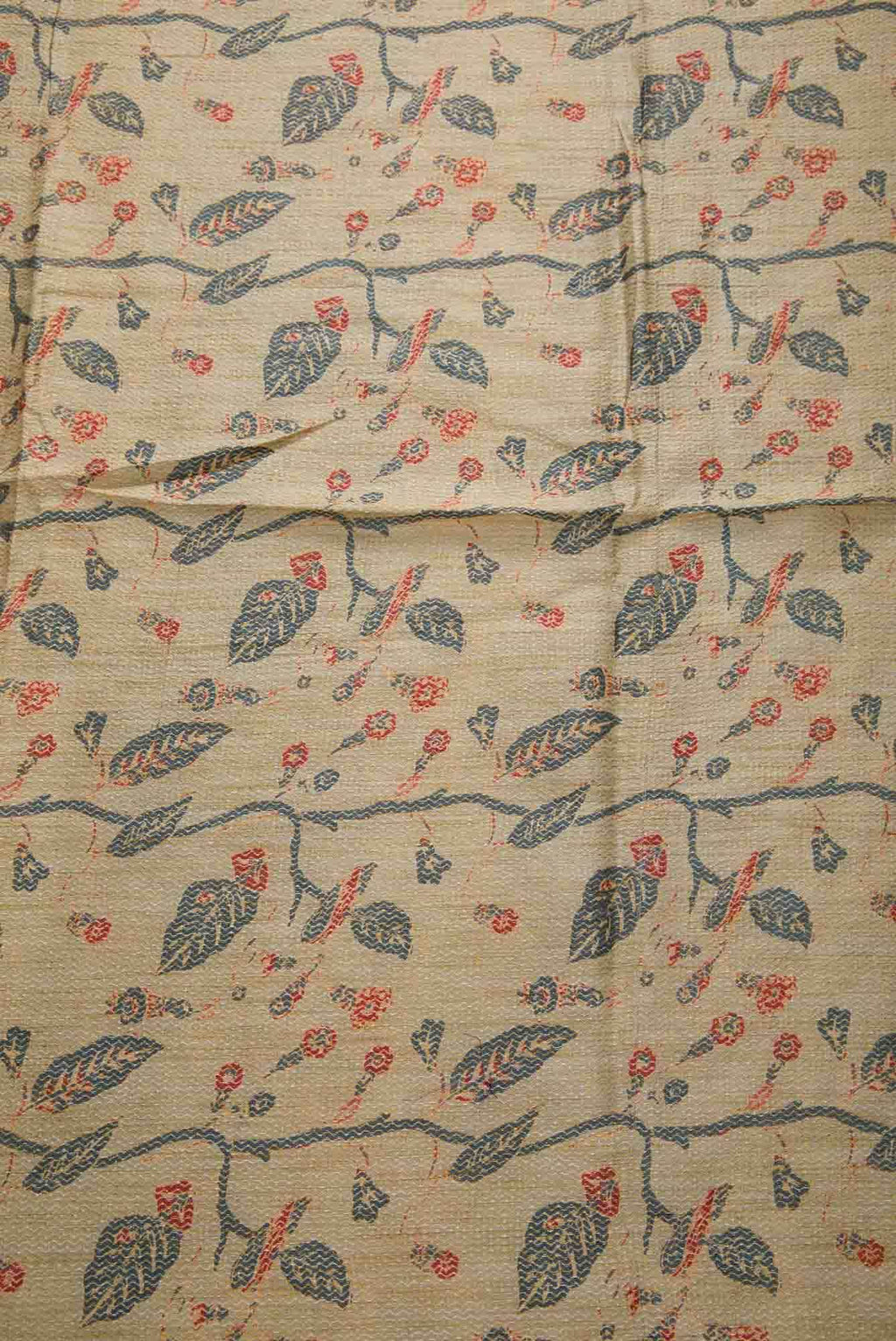 Grey Tussar Silk Dress Material