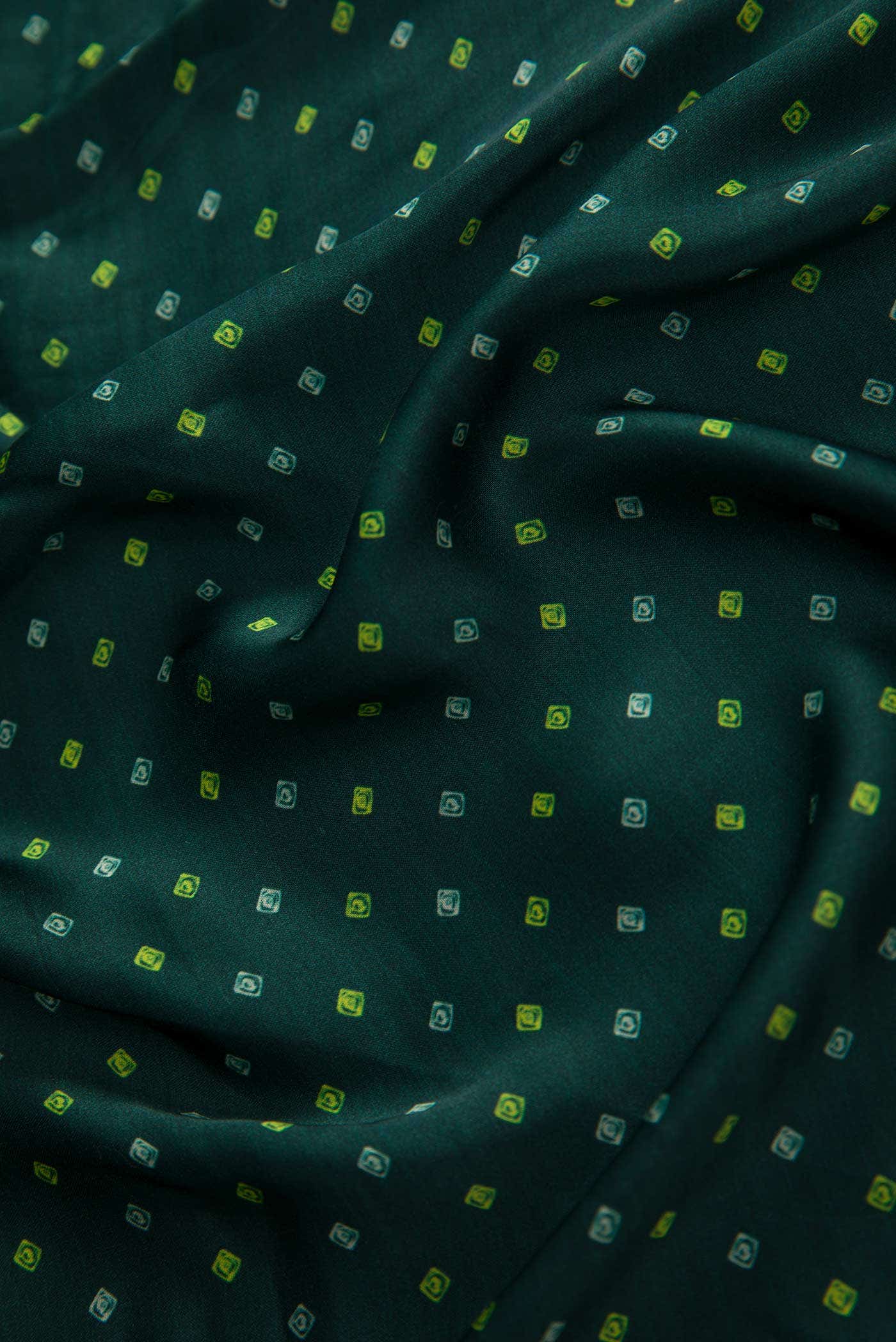 Bottle Green Satin Silk Dress Material