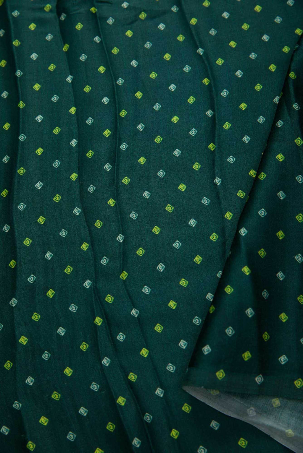 Bottle Green Satin Silk Dress Material