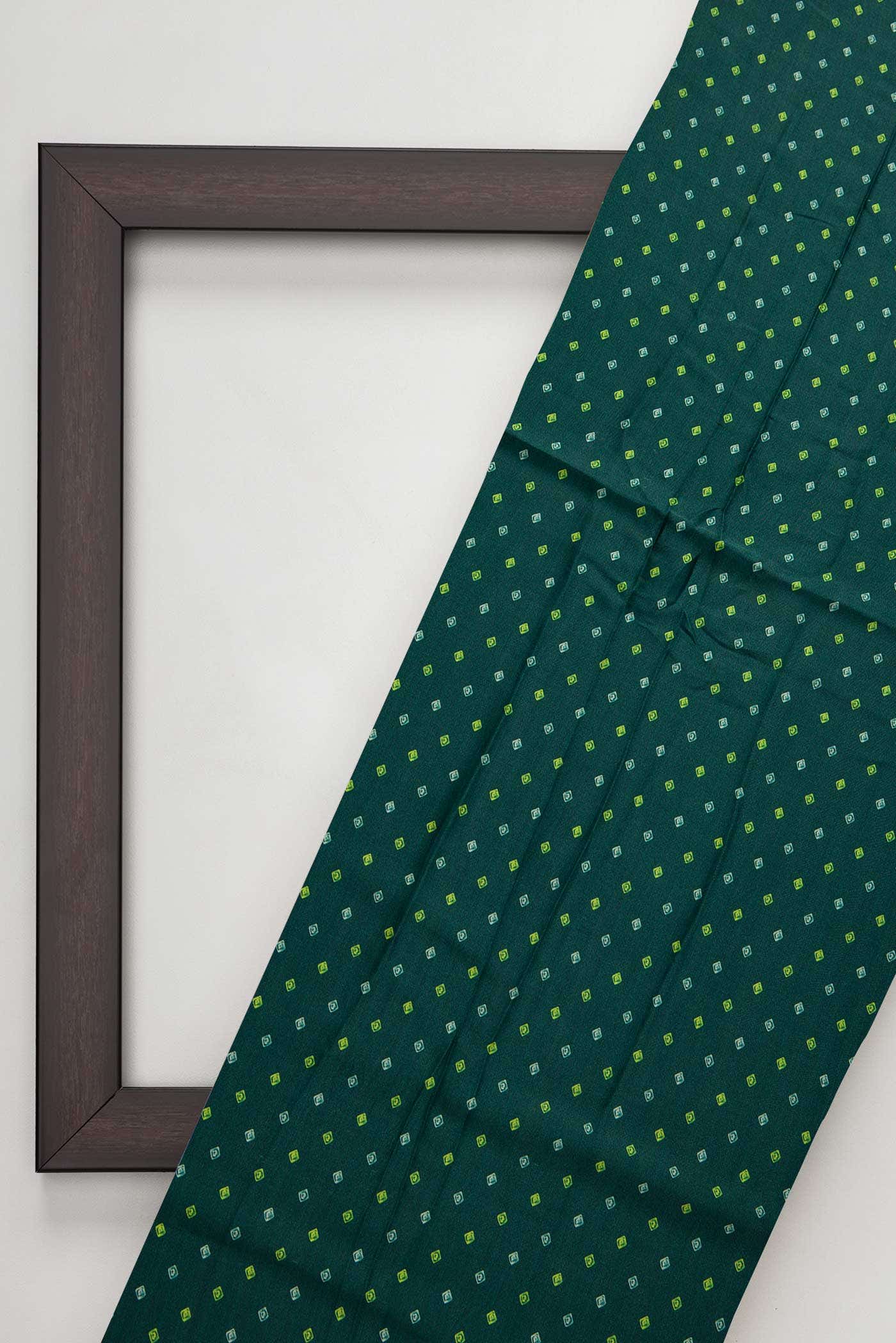 Bottle Green Satin Silk Dress Material