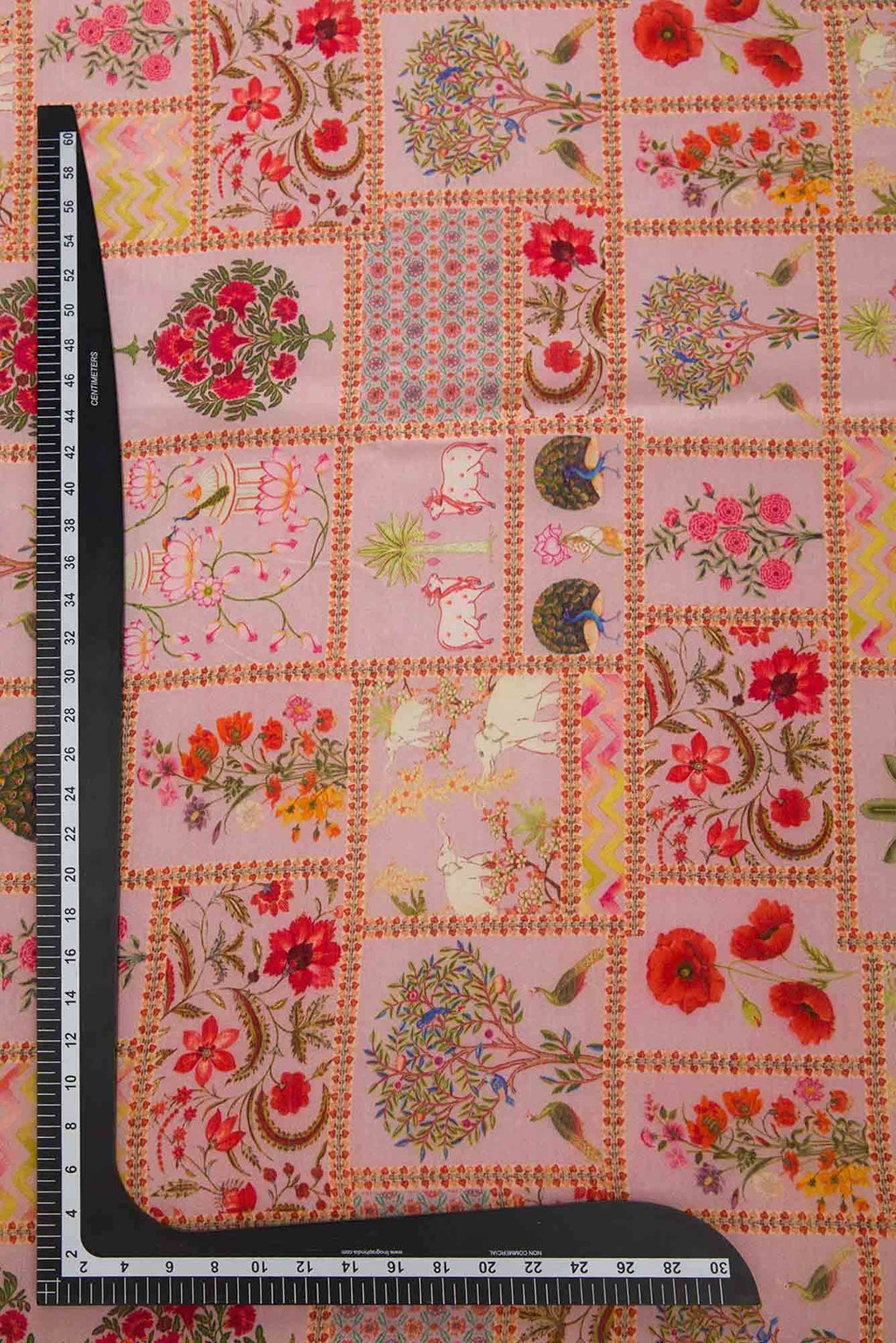 Pink Chanderi Silk Dress Material