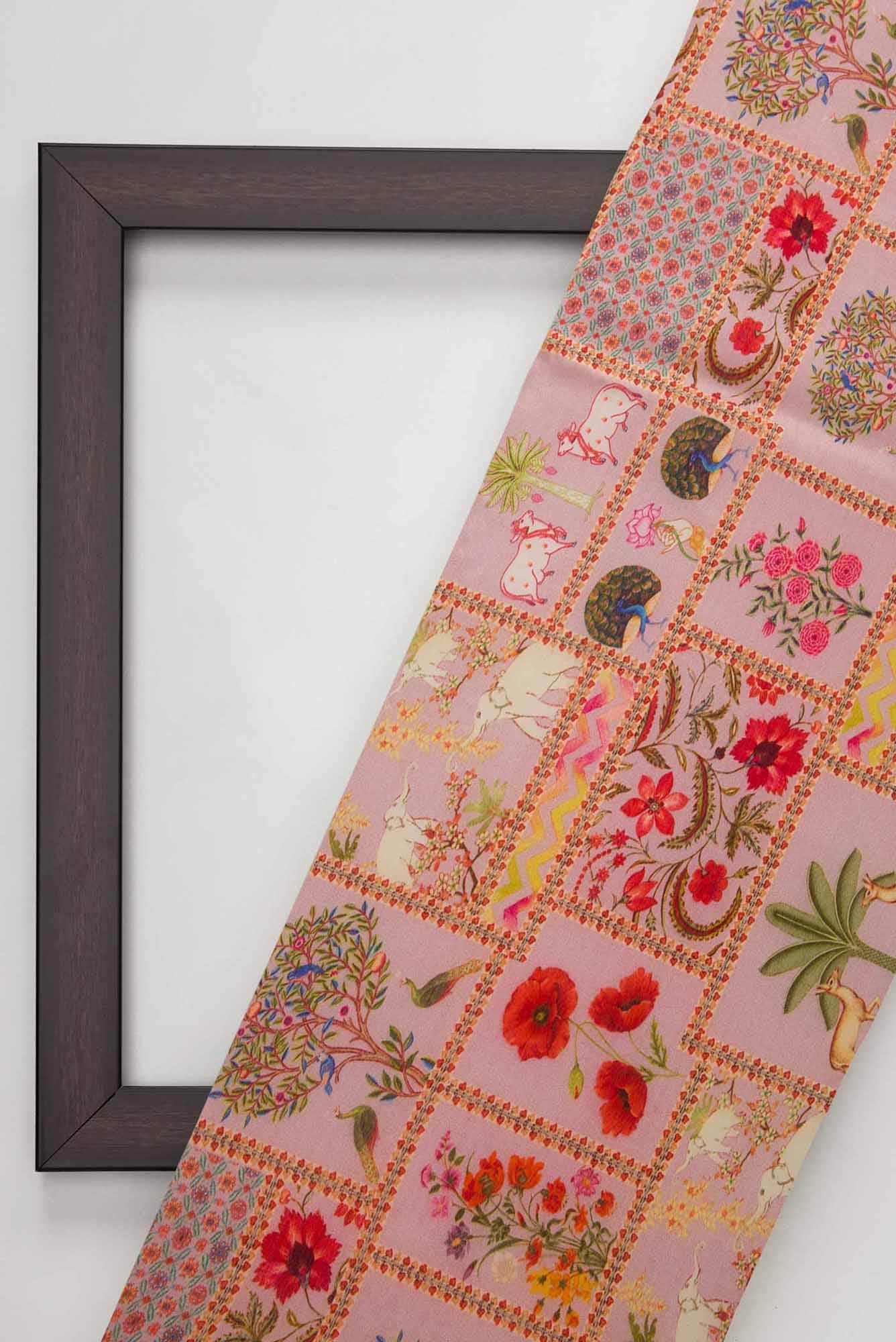 Pink Chanderi Silk Dress Material