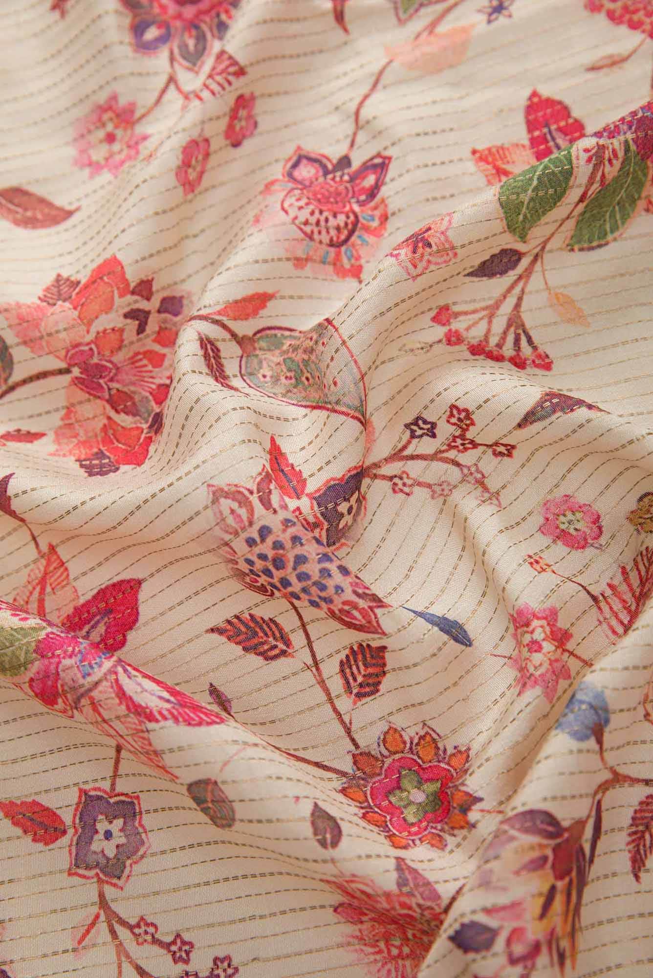 Sandal Tussar Silk Dress Material
