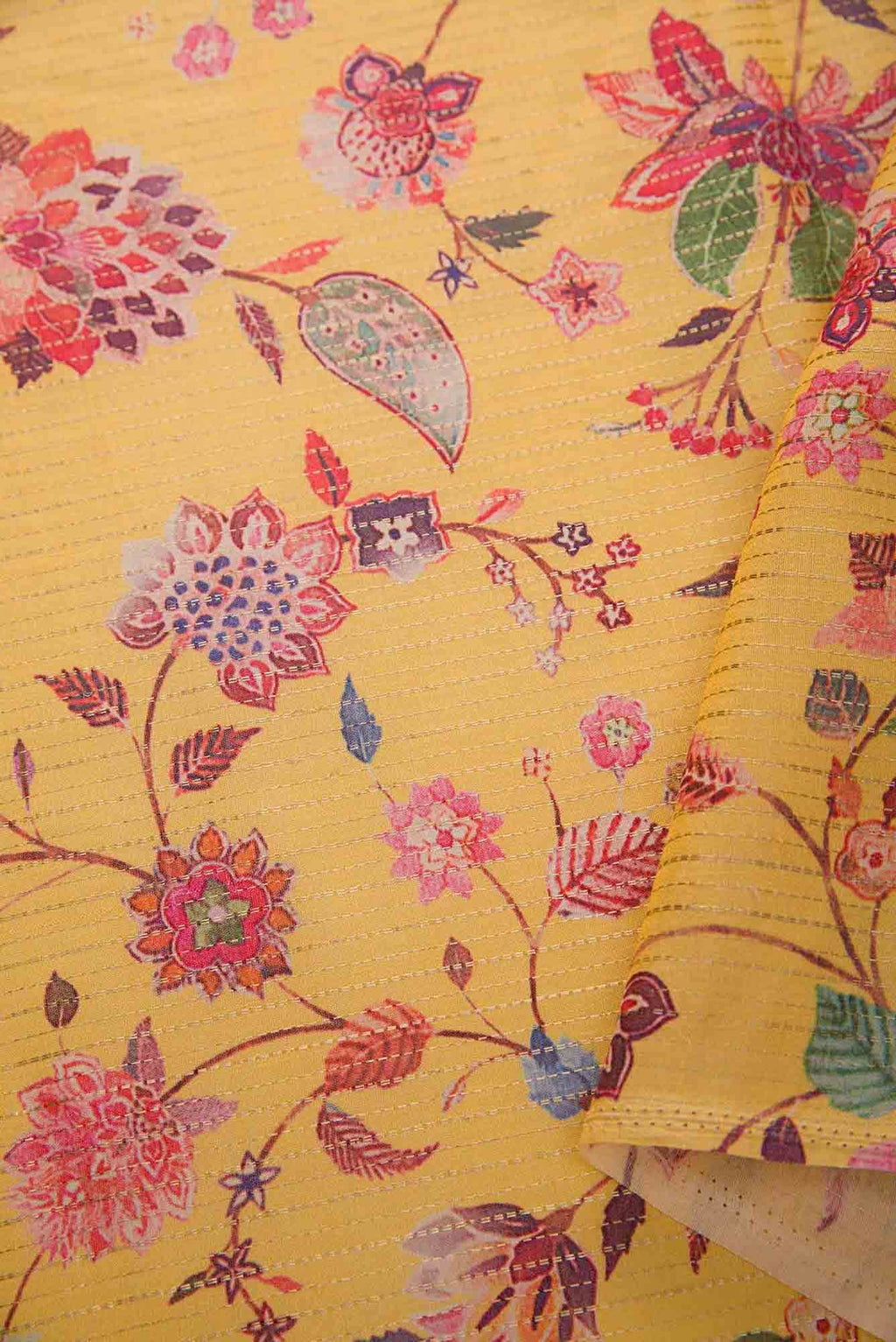 Yellow Tussar Silk Dress Material