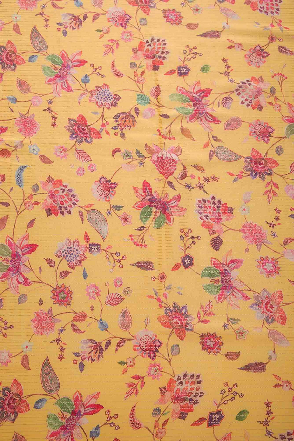 Yellow Tussar Silk Dress Material