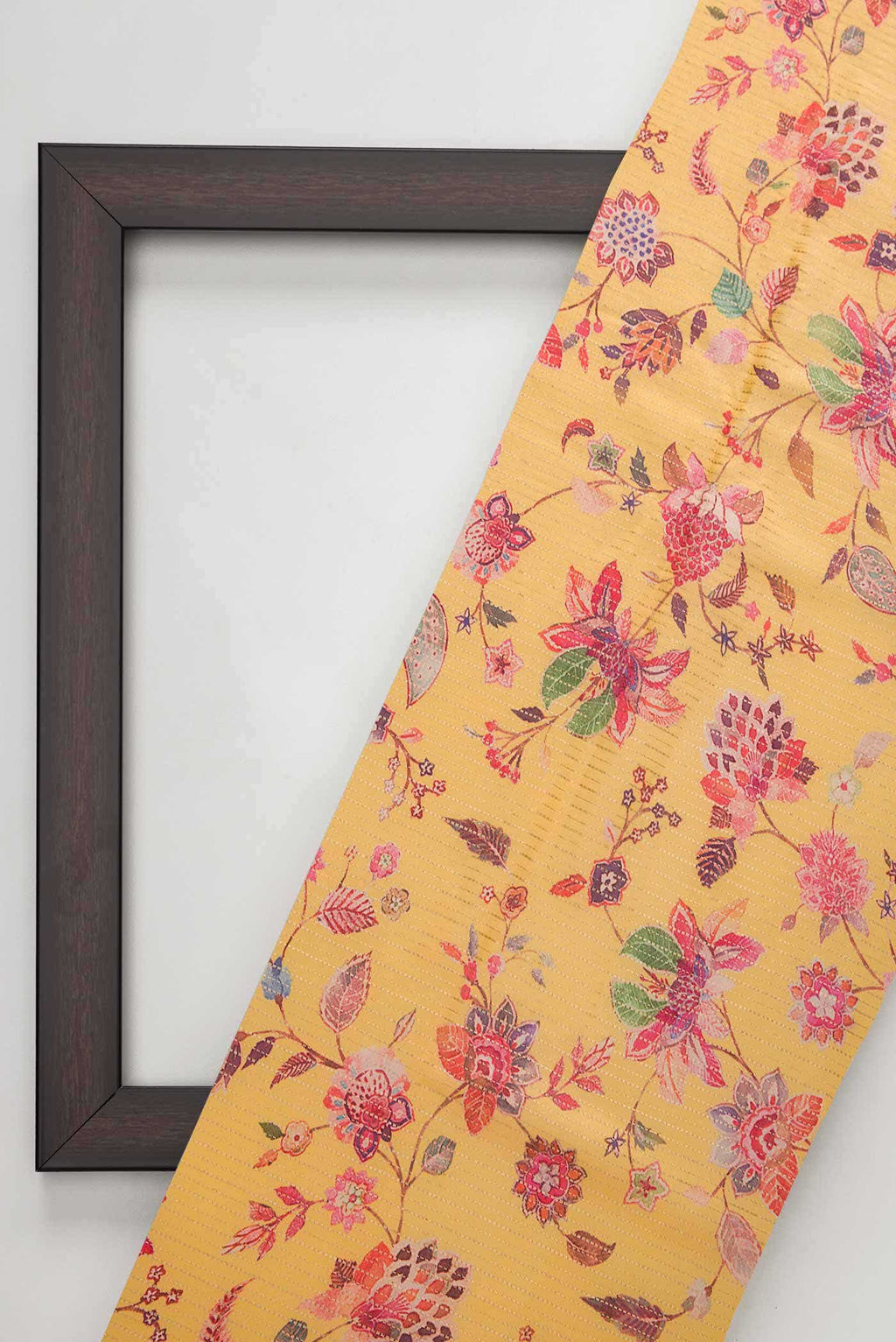 Yellow Tussar Silk Dress Material