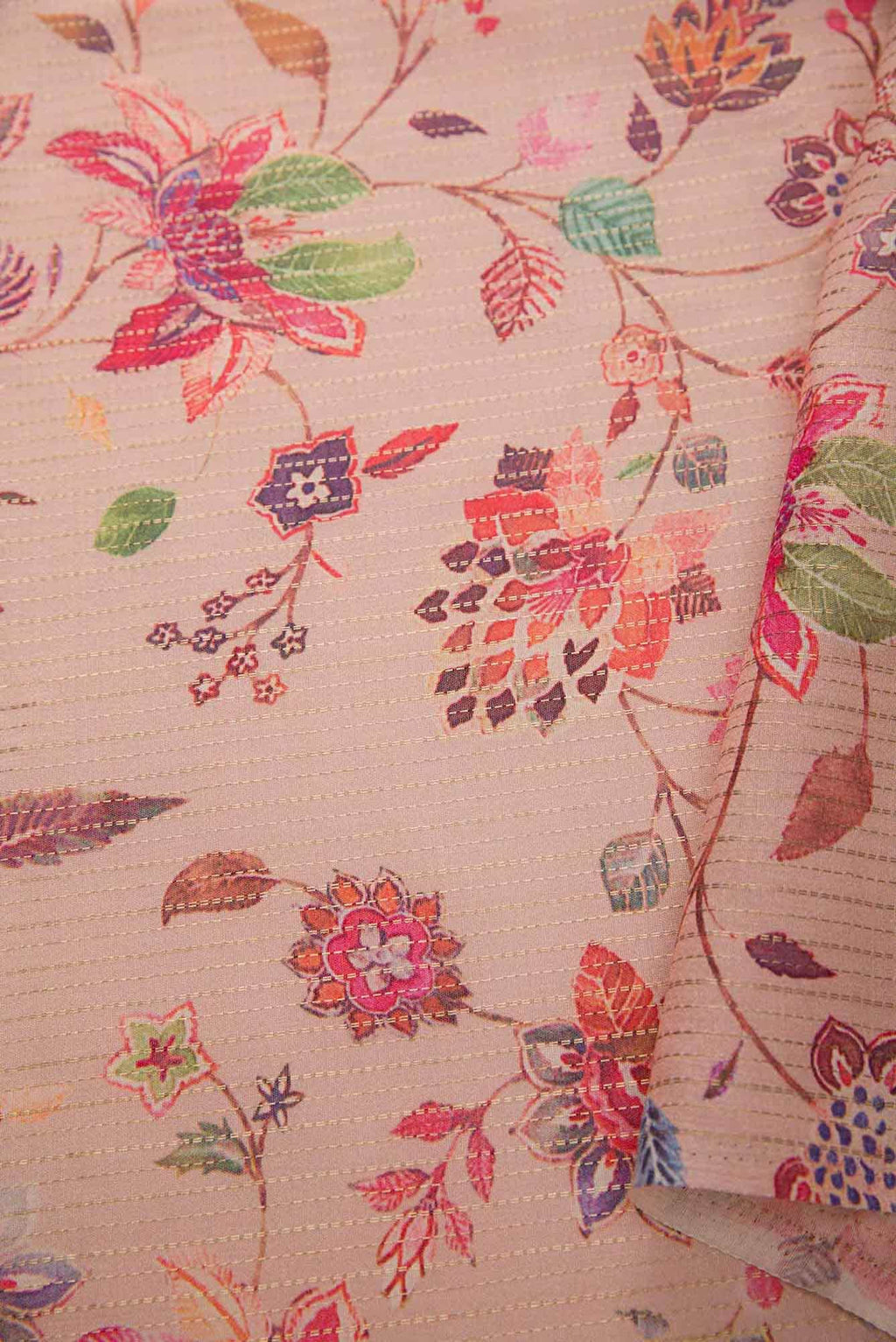 Pink Tussar Silk Dress Material