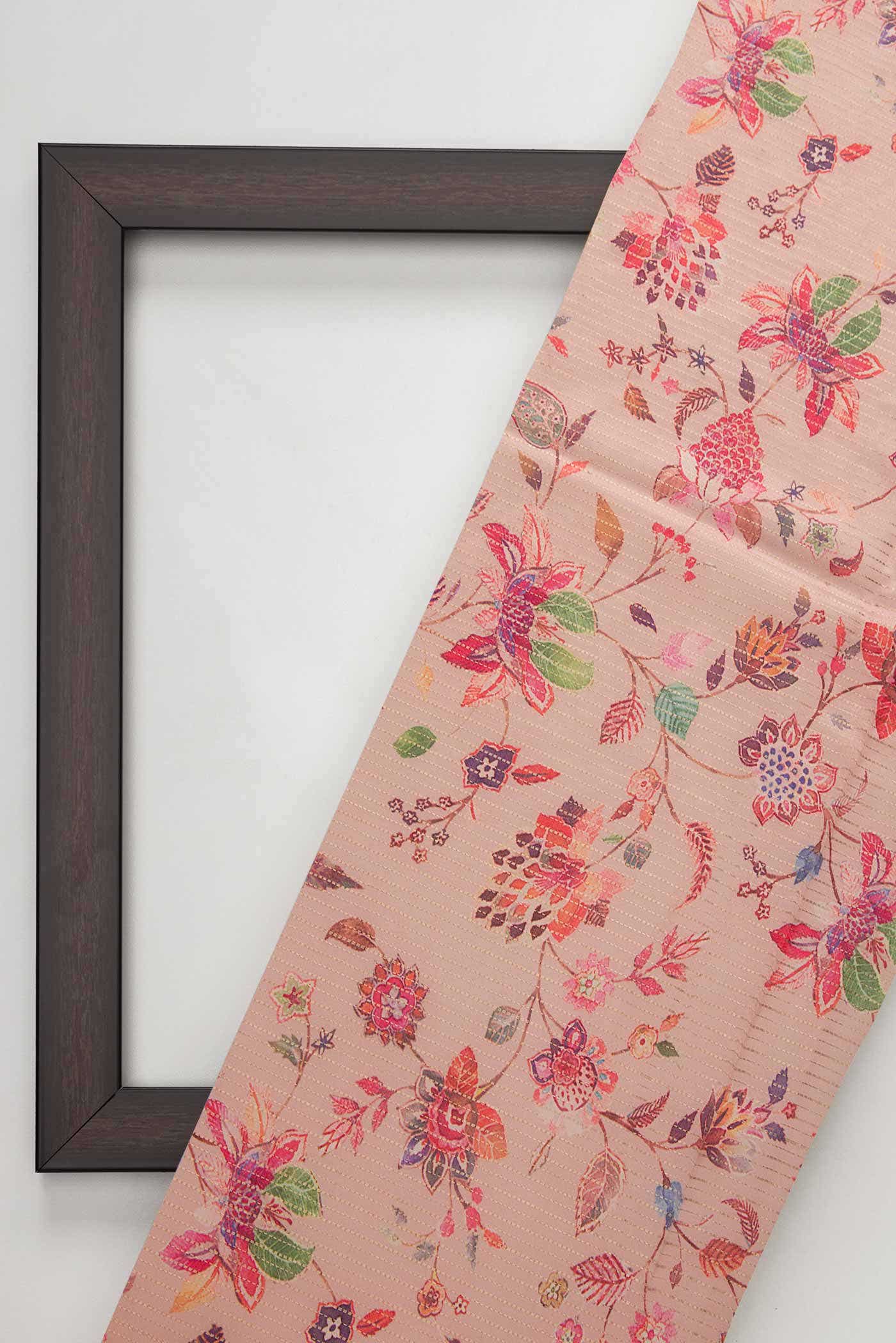 Pink Tussar Silk Dress Material