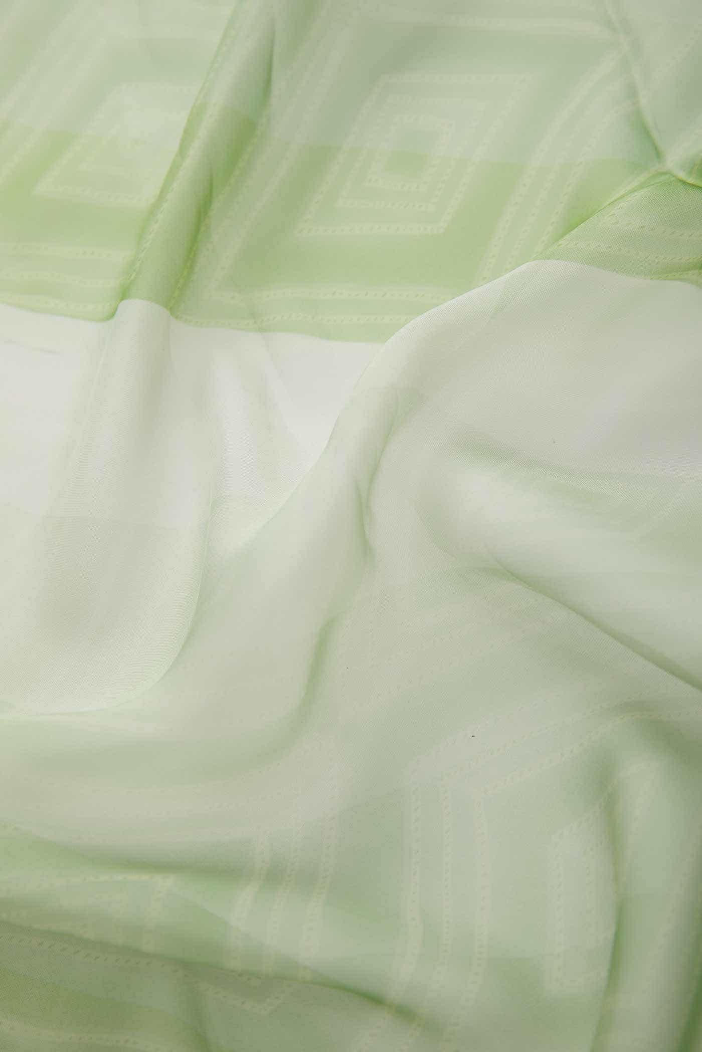 Green Organza Silk Dress Material