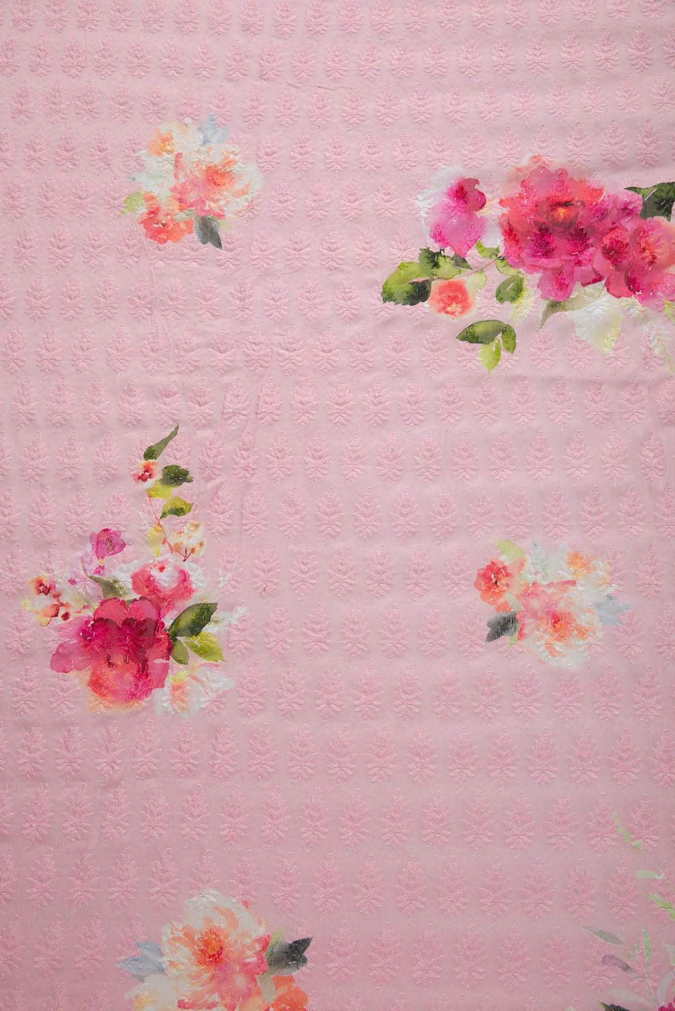 Pink Cotton Dress Material