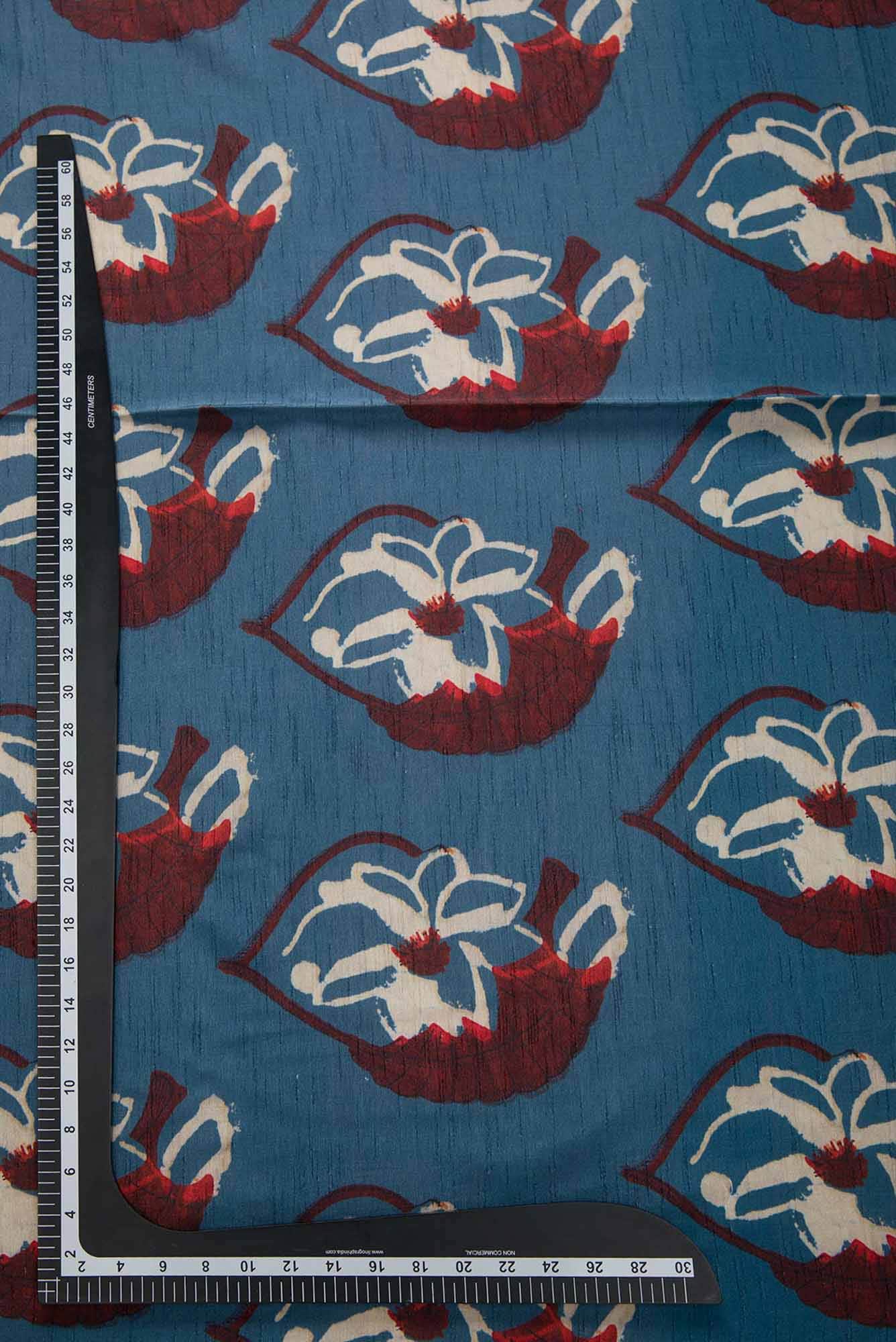 Blue Crepe Dress Material