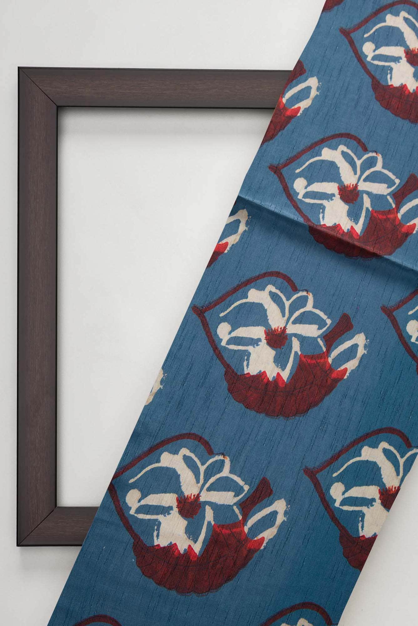 Blue Crepe Dress Material