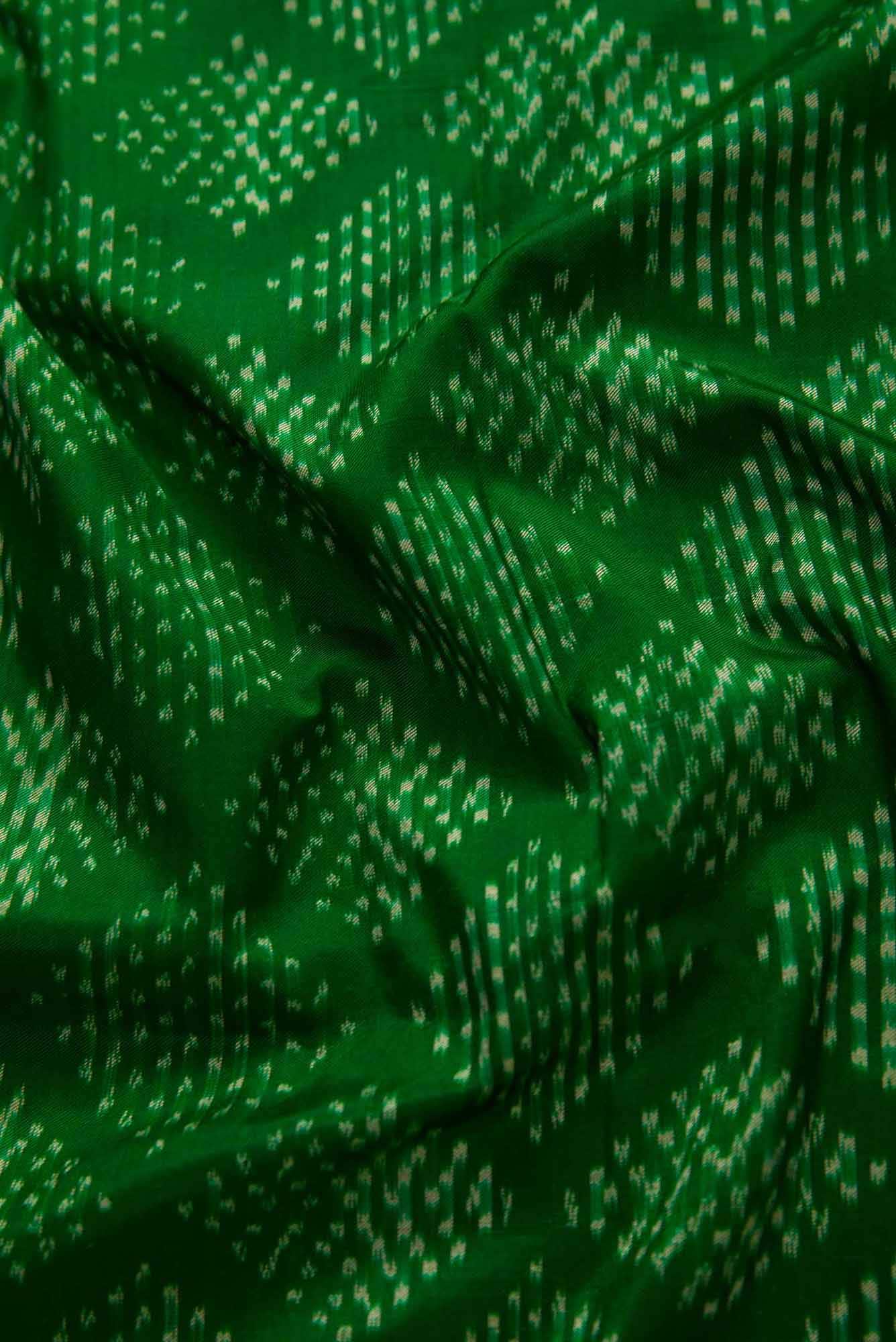 Green Double Ikat Dress Material