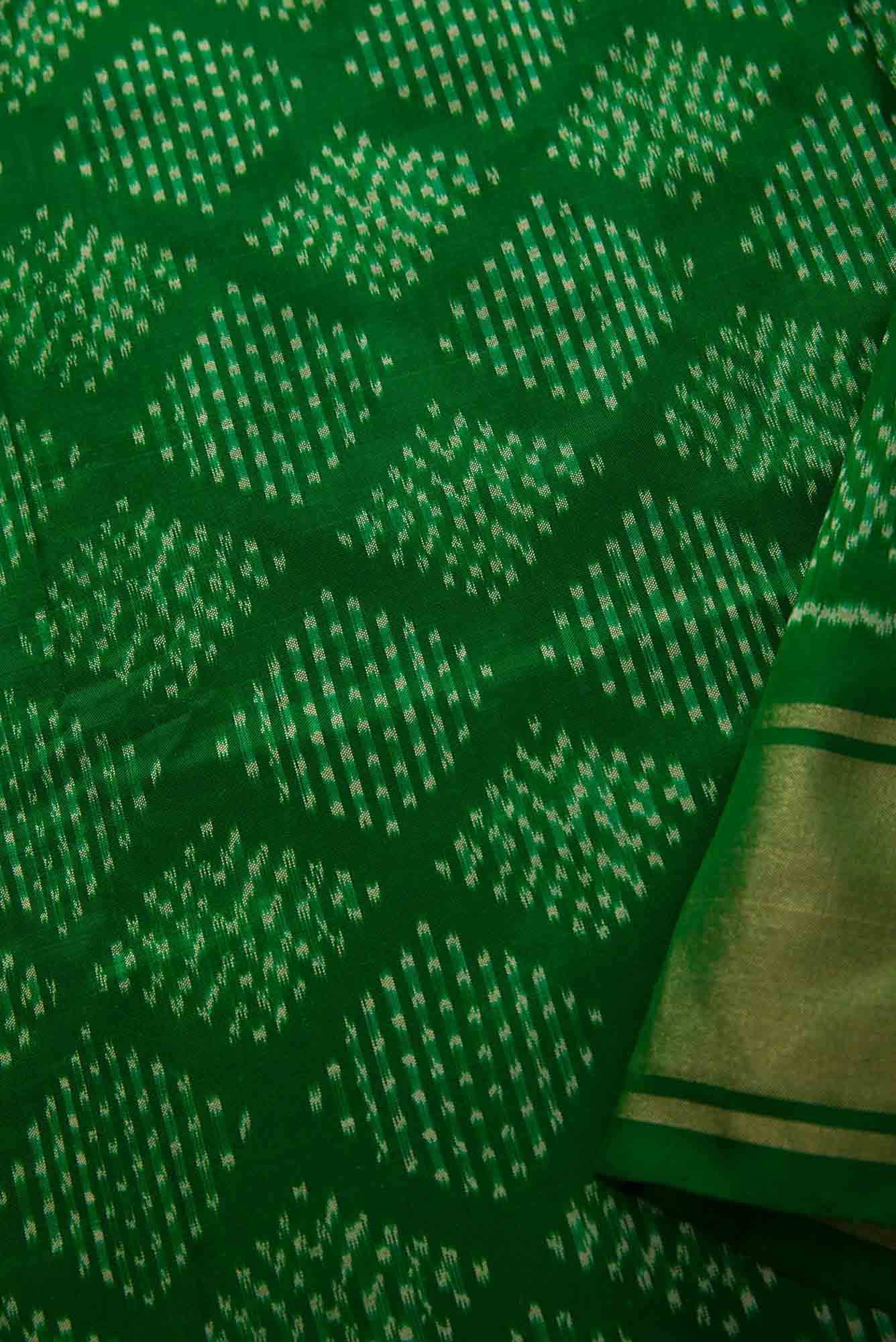 Green Double Ikat Dress Material