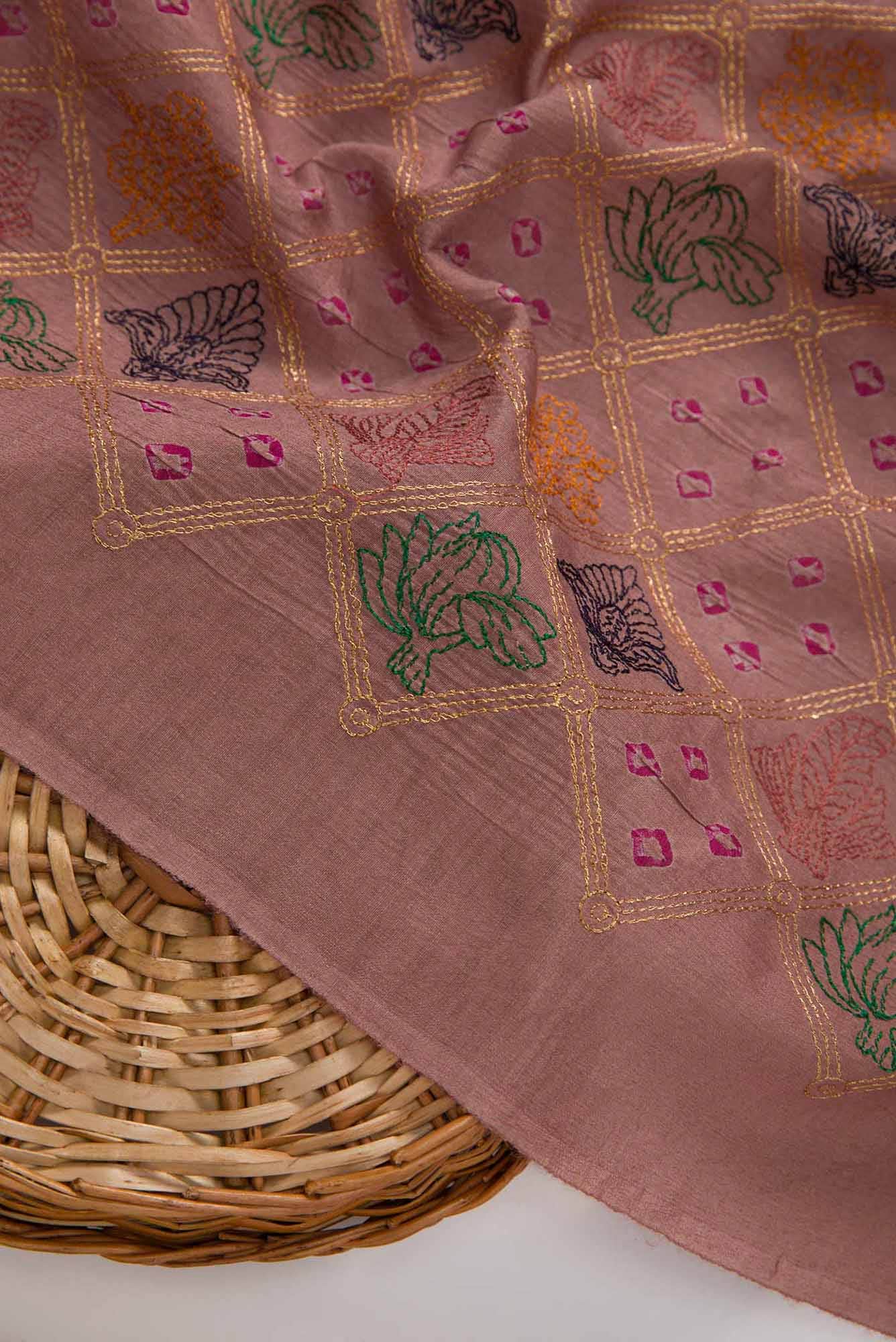 Imperial Pink Tussar Silk Dress Material