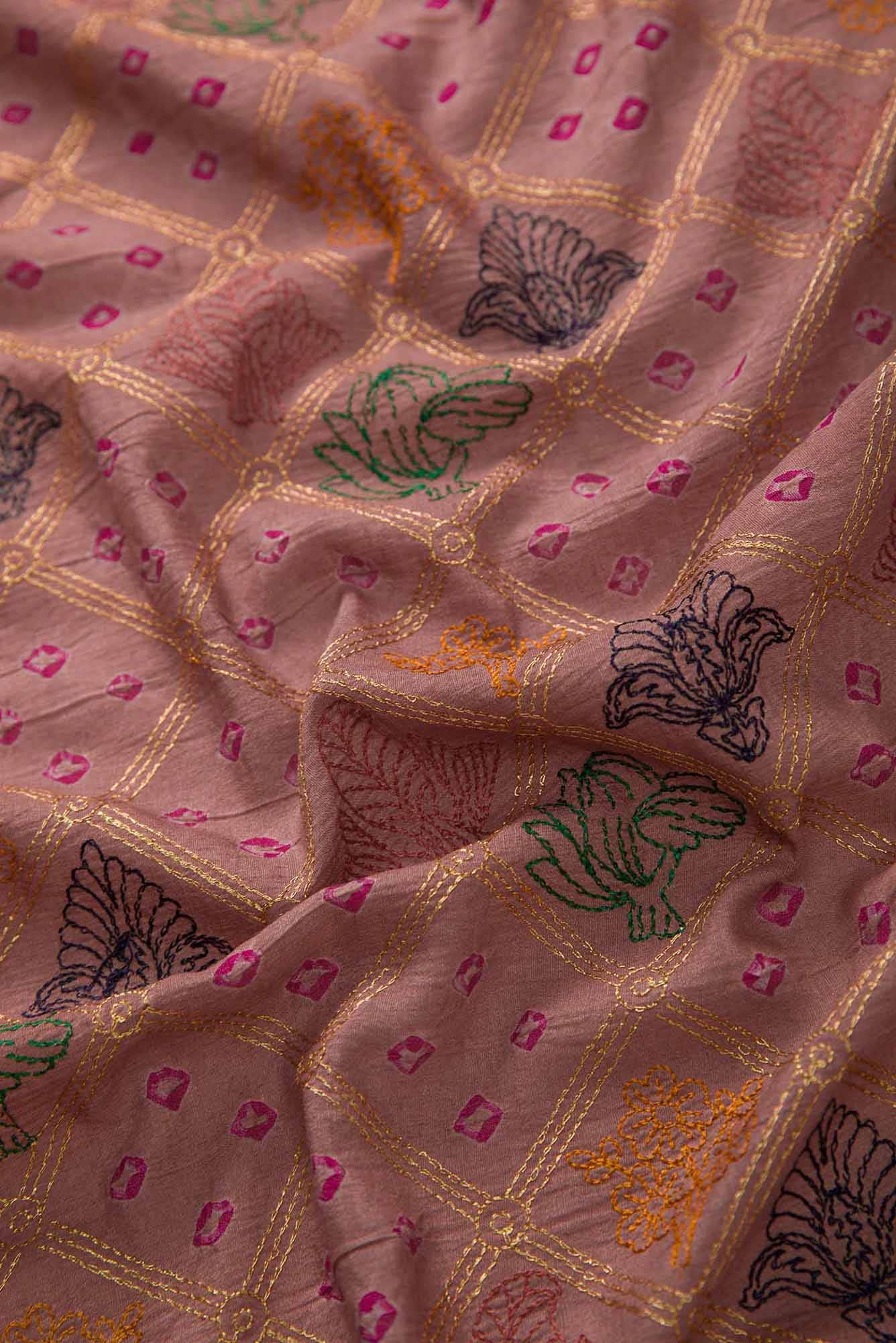 Imperial Pink Tussar Silk Dress Material